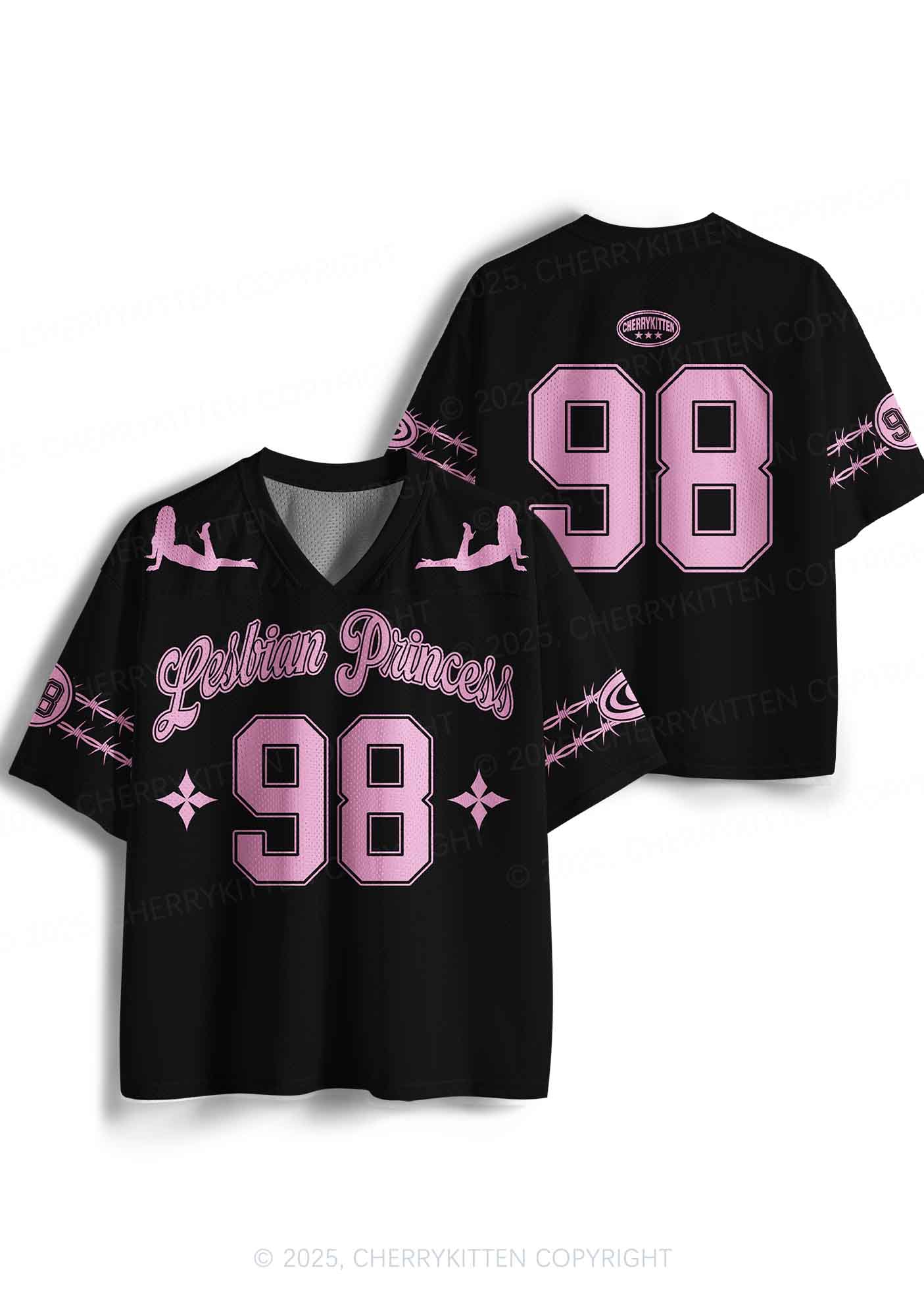 Custom Pink Lesbian Princess Pride Y2K Sport Jersey Shirts Cherrykitten