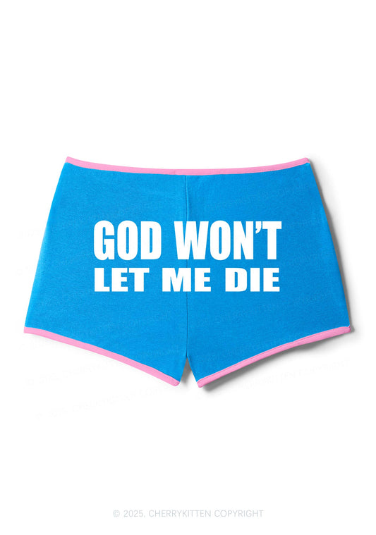 God Wont Let Me Die Y2K Contrast Mini Shorts Cherrykitten