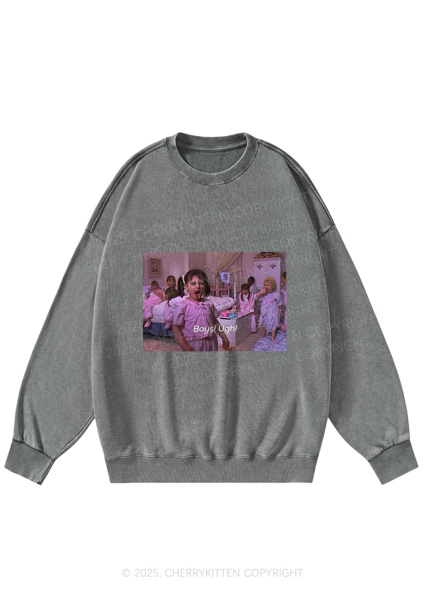 Boys Ugh Y2K Washed Sweatshirts Cherrykitten
