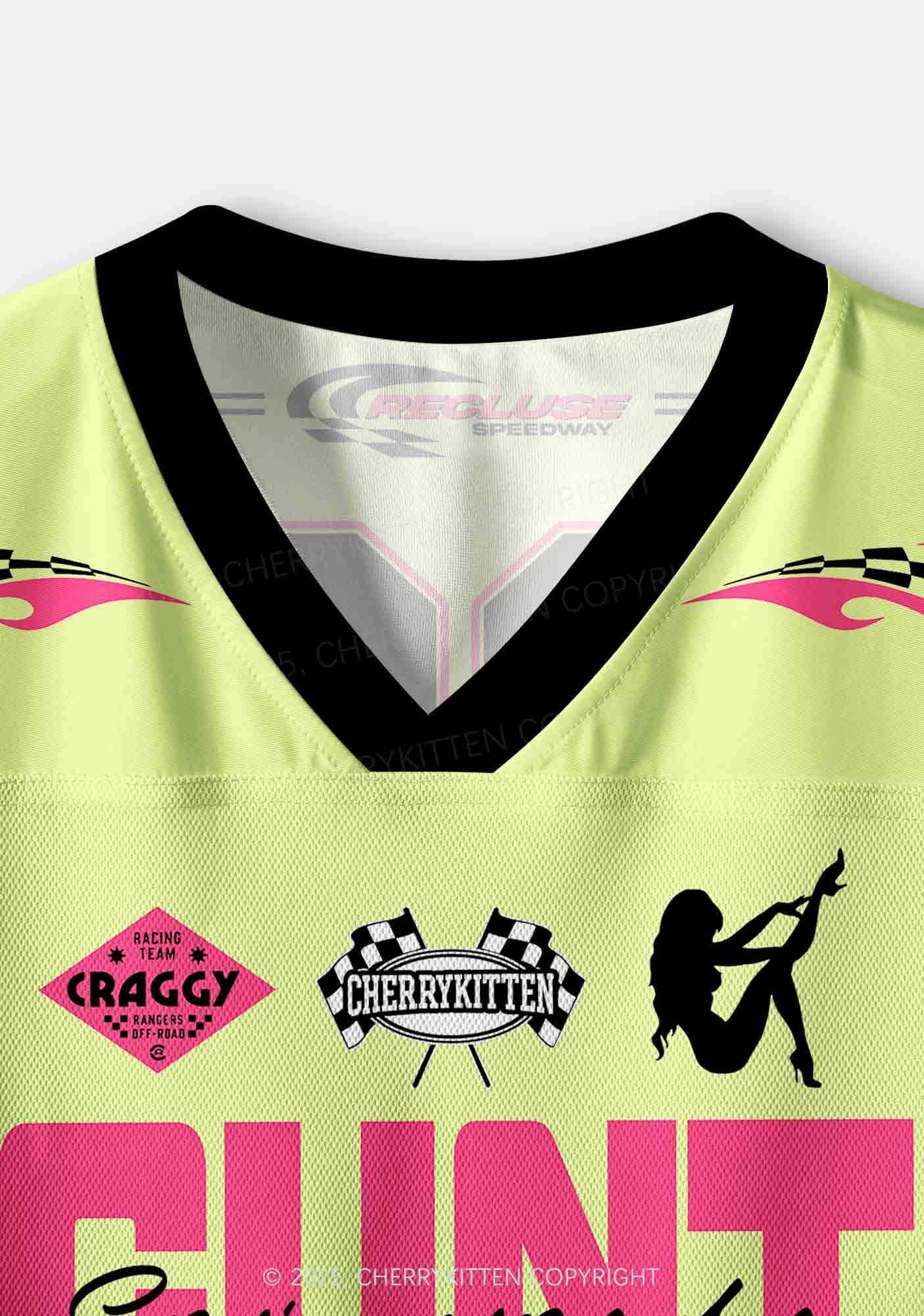 Custom Yellow Cxxt Y2K Crop Sport Jersey Shirts Cherrykitten