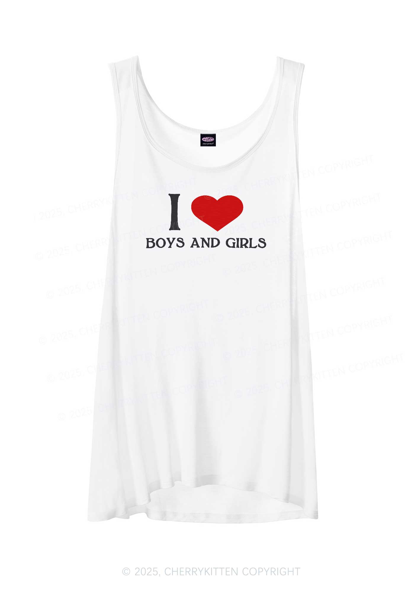 I Love Boys and Girls Pride Y2K Sheer Boyfriend Tank Cherrykitten