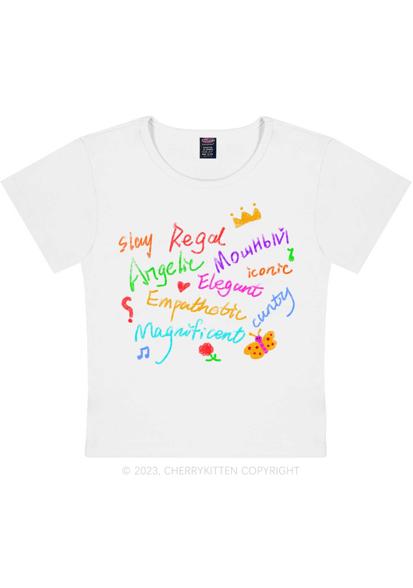 Curvy Angelic Slay Y2K Baby Tee Cherrykitten