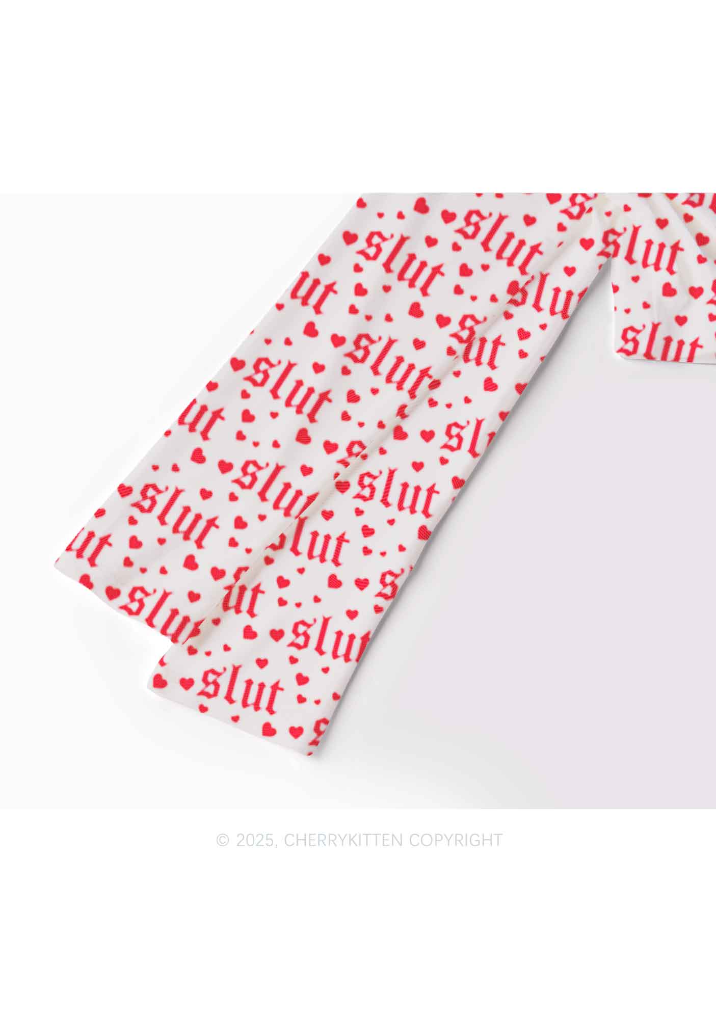 Slxt Red Heart Y2K Mesh Long Sleeve Crop Top Cherrykitten