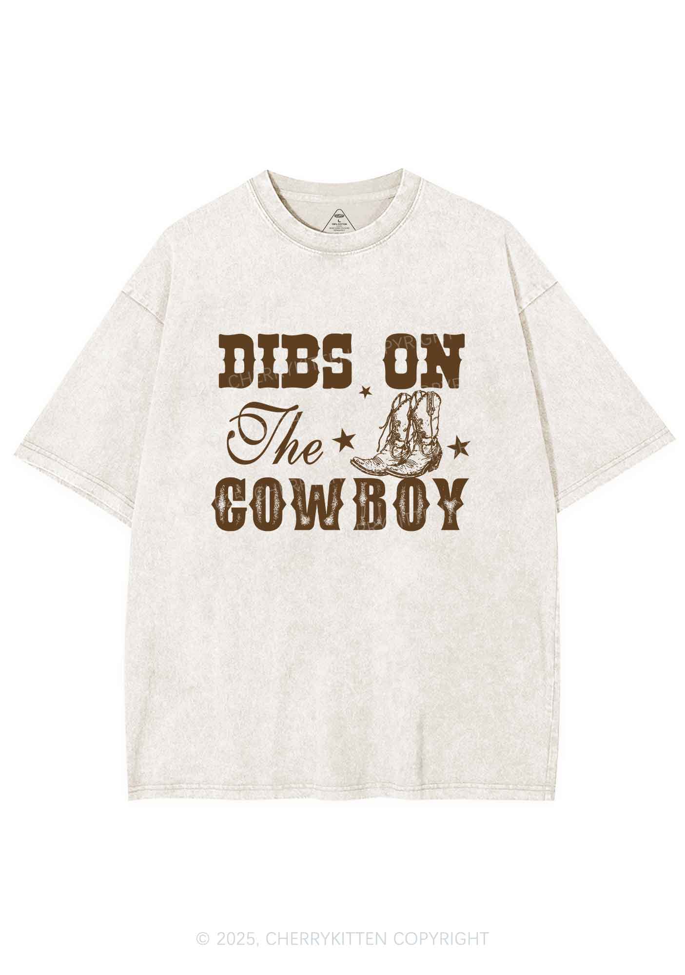 Dibs On The Cowboy Y2K Shirts Washed Tee Cherrykitten