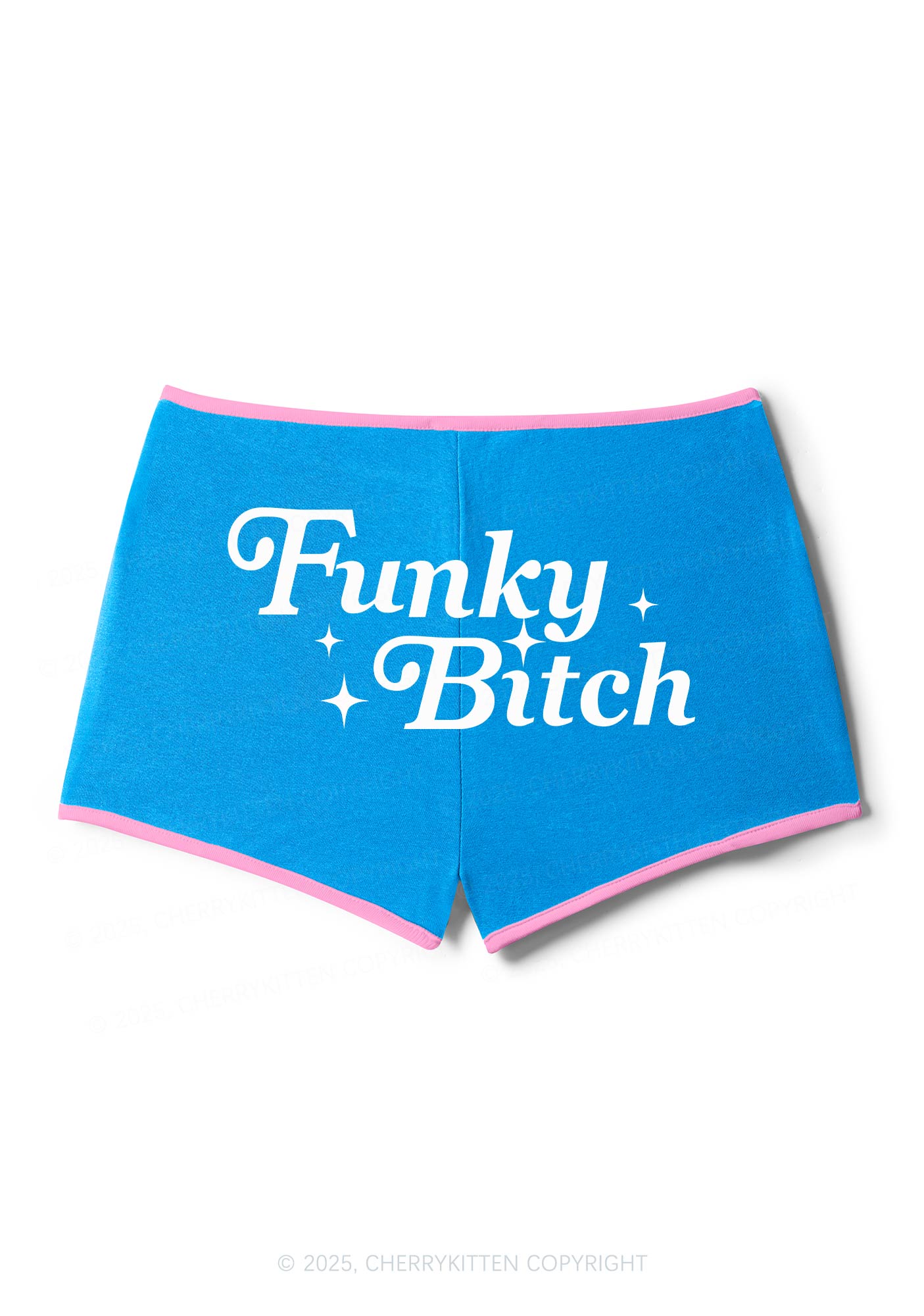 Funky Bxxch Y2K Contrast Mini Shorts Cherrykitten