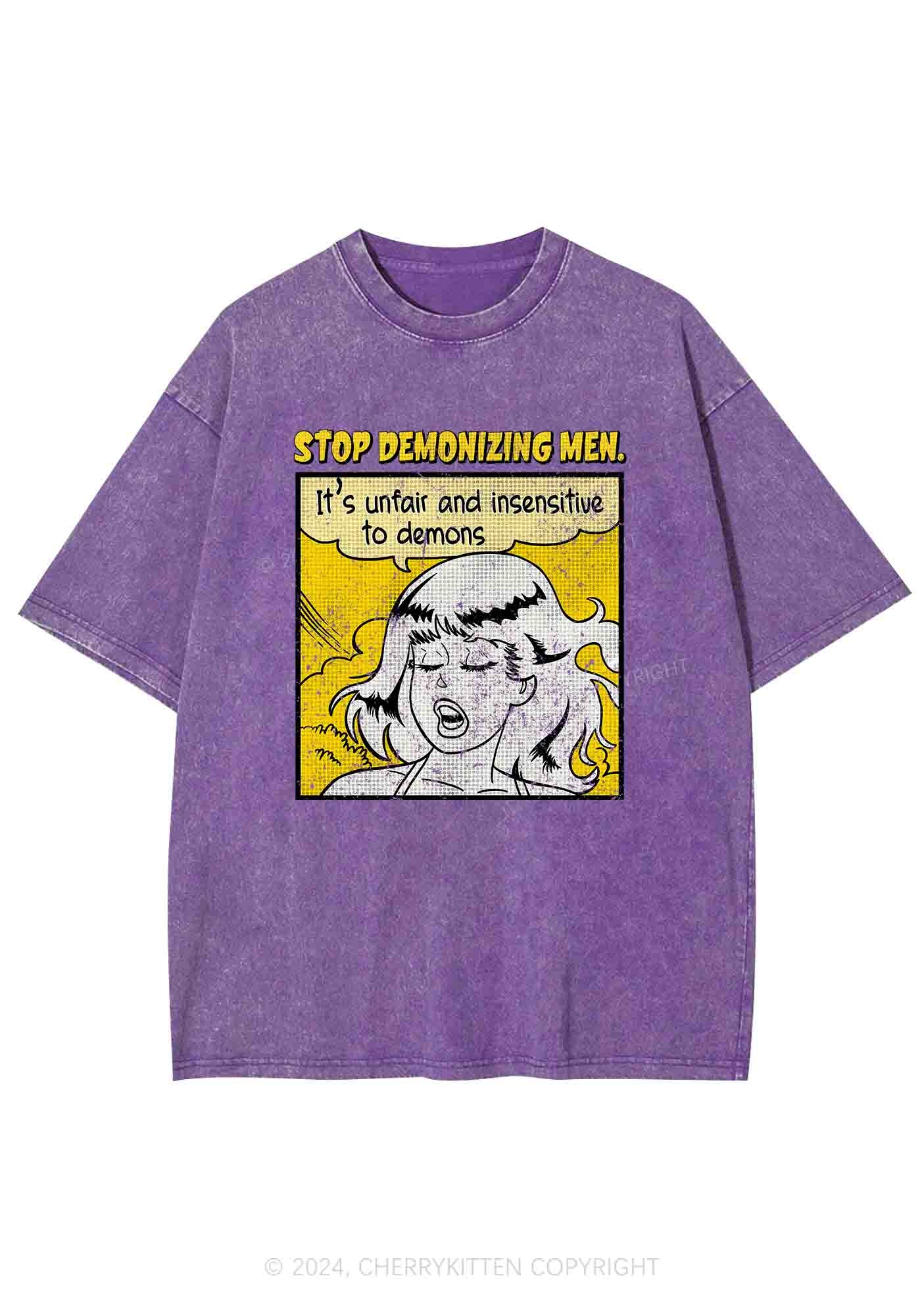 Stop Demonizing Men Y2K Washed Tee Cherrykitten