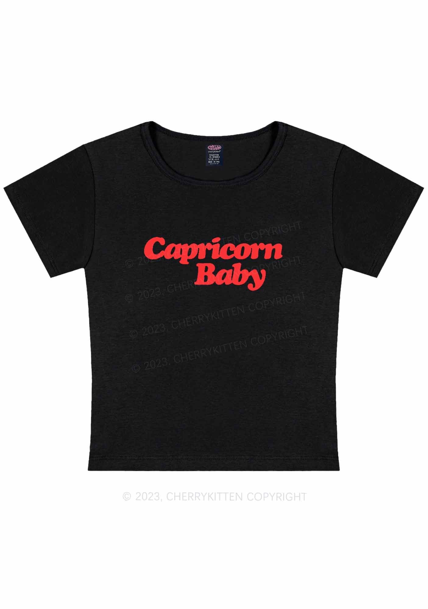 Custom Zodiac Baby Y2K Baby Tee Cherrykitten