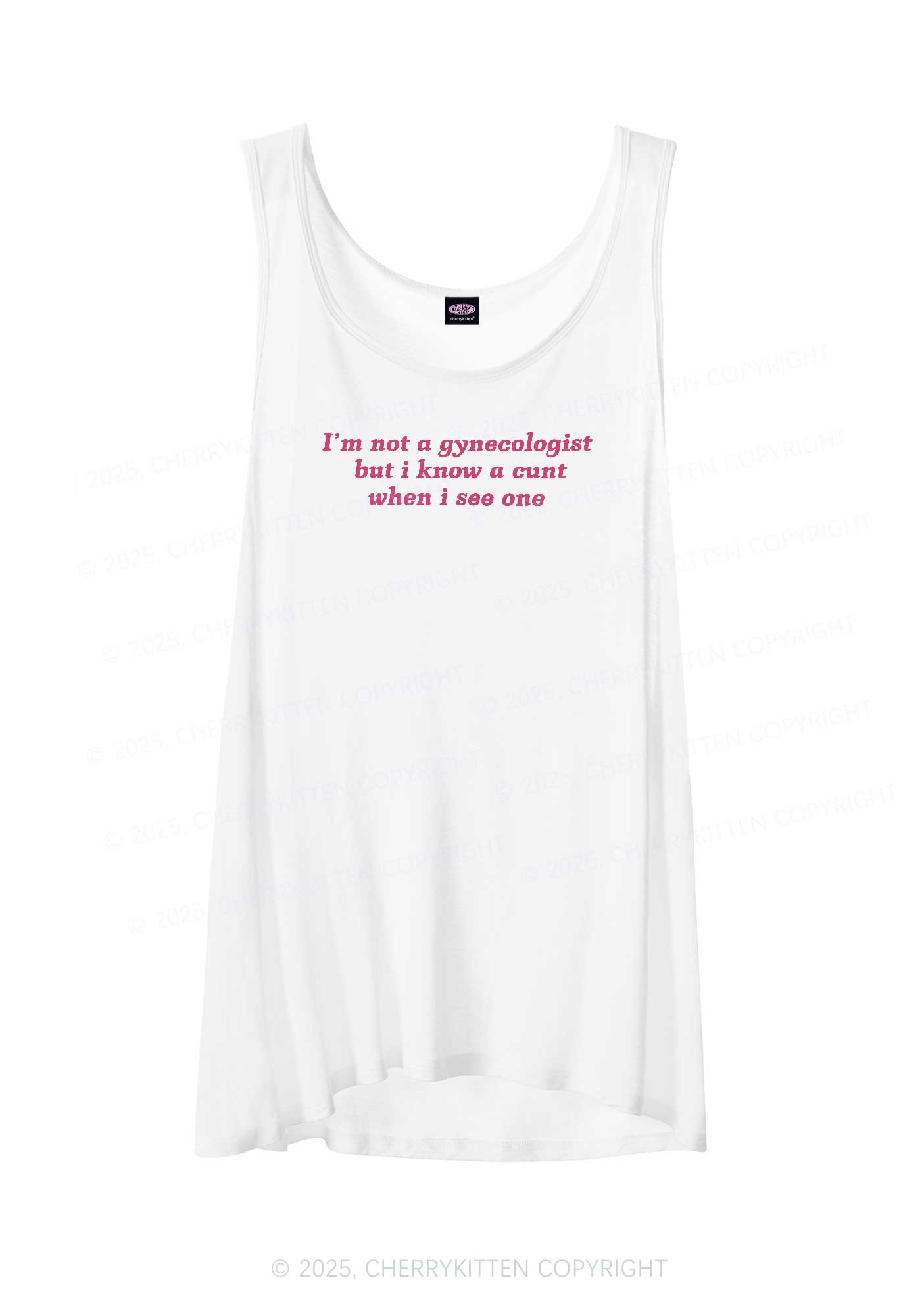 Im Not Gynecologist Y2K Sheer Boyfriend Tank Cherrykitten