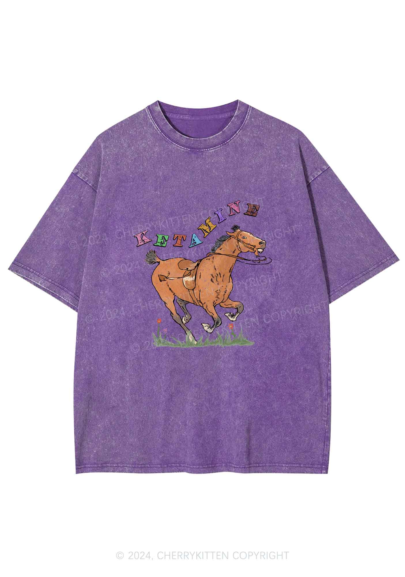Orange Pony Y2K Washed Tee Cherrykitten
