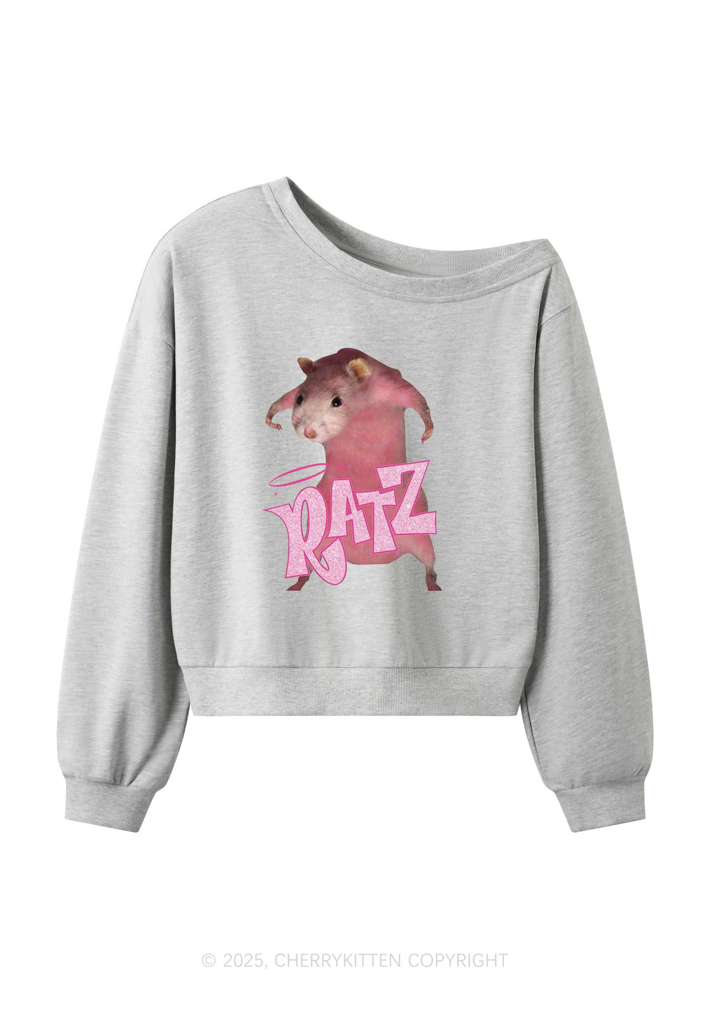 Pink Ratz Y2K Off Shoulder Sweatshirts Cherrykitten