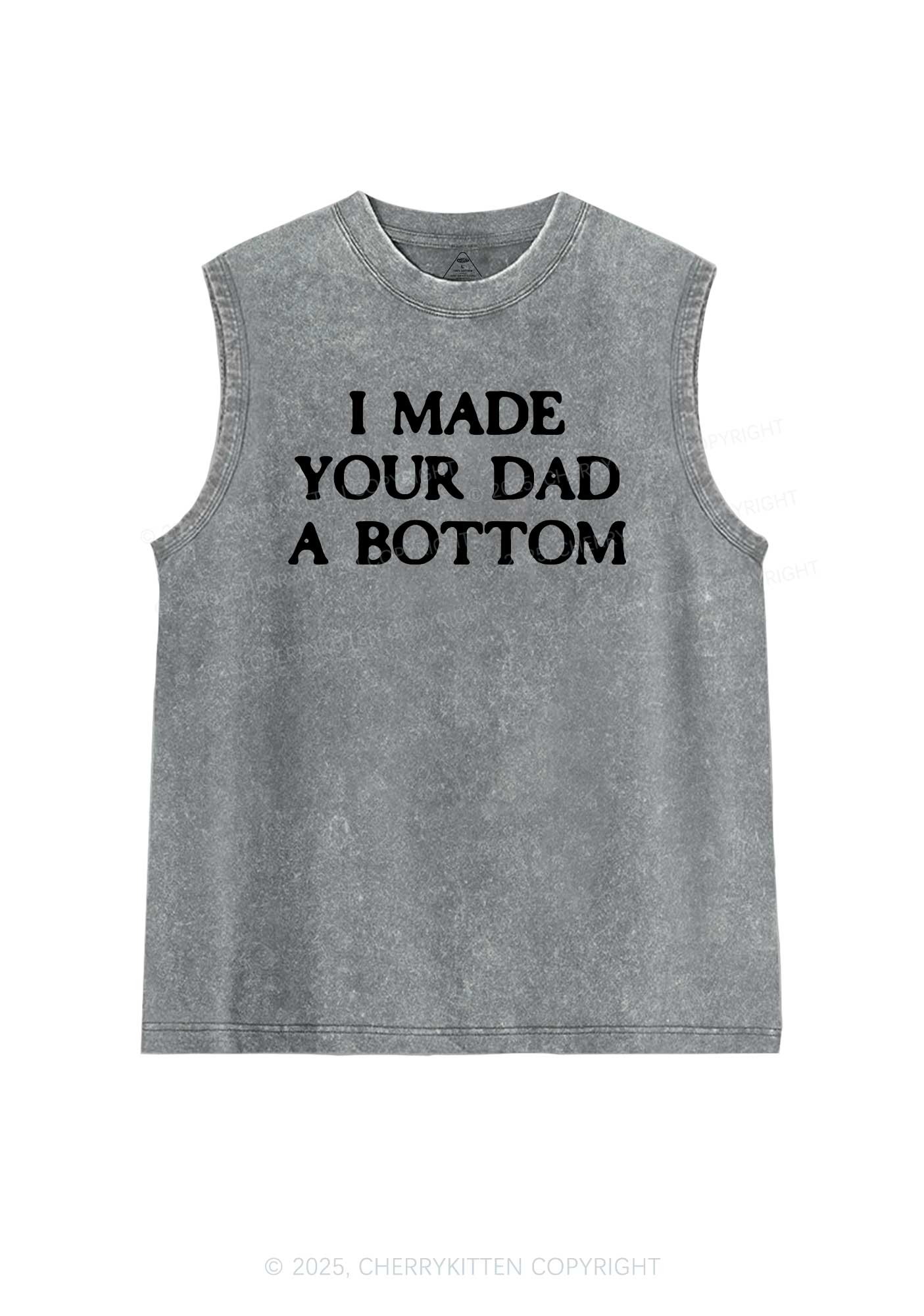 Made Your Dad Bottom Pride Y2K Washed Muscle Tank Cherrykitten