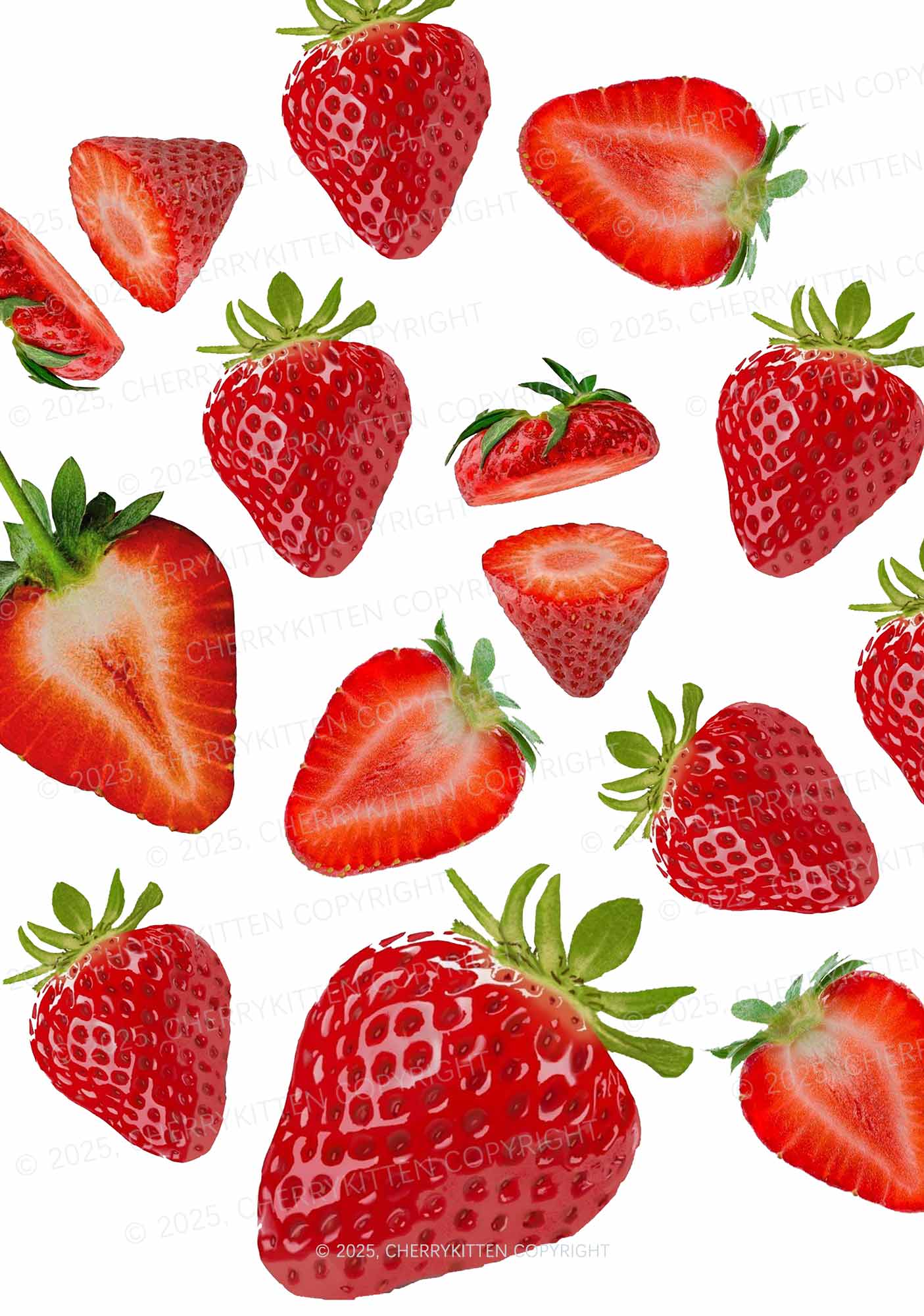 White Strawberry Y2K Print Slip Dress Cherrykitten