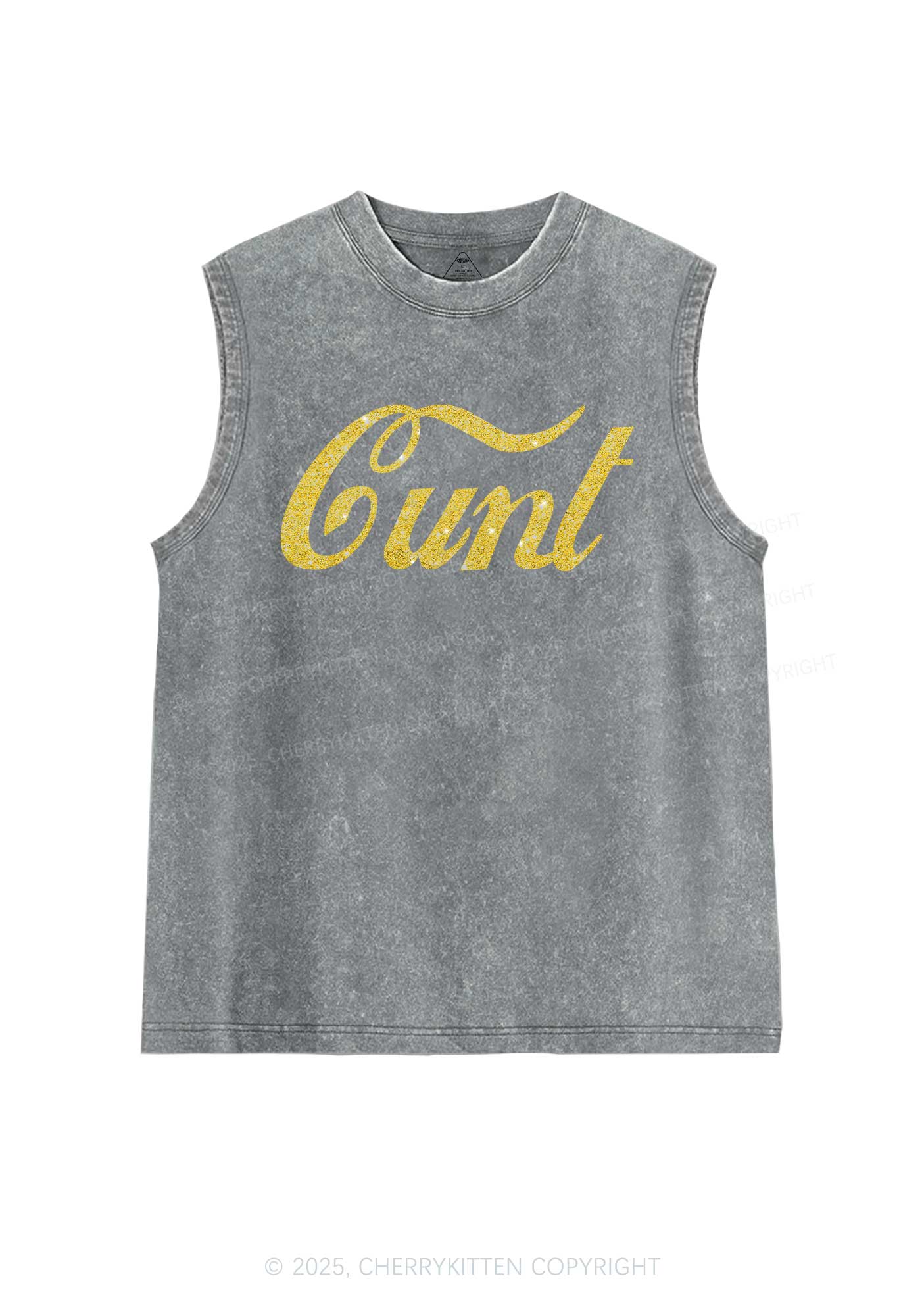 Glitter Special Cxxt Y2K Washed Muscle Tank Cherrykitten