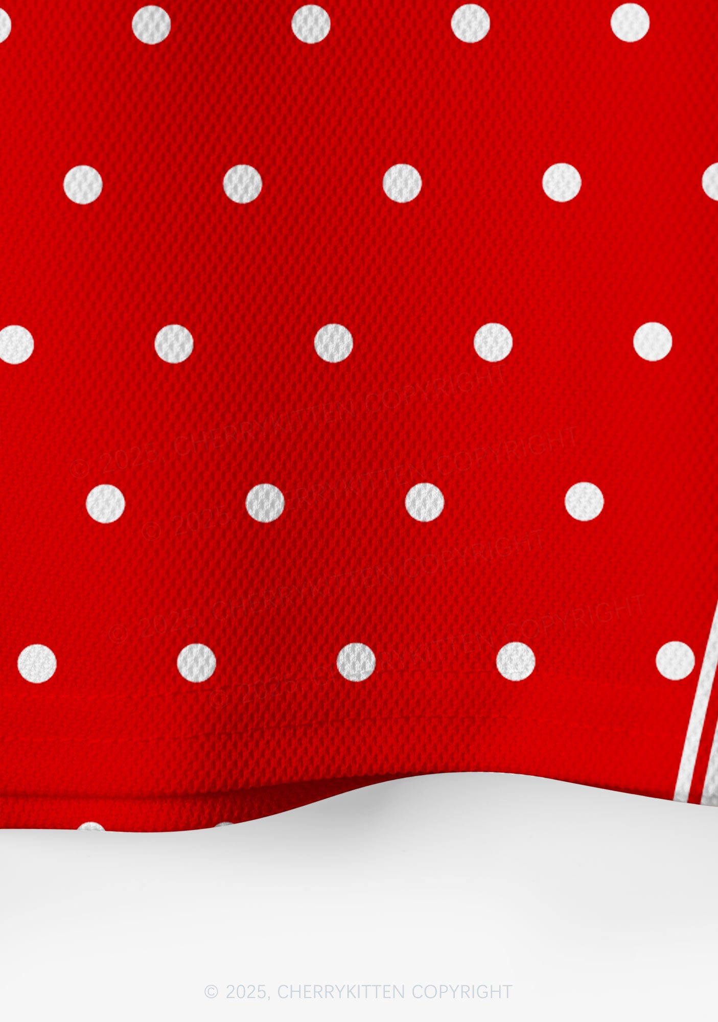 Custom Red Polka Dots Cxxt Y2K Crop Sport Jersey Shirts Cherrykitten