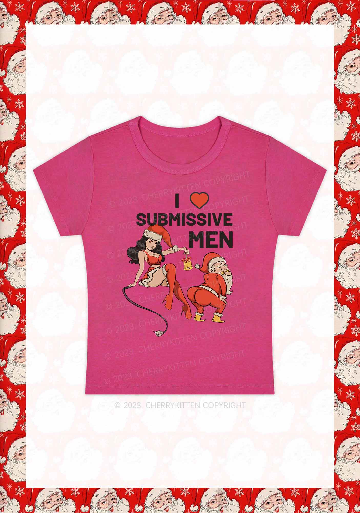 I Love S Men Christmas Y2K Baby Tee Cherrykitten