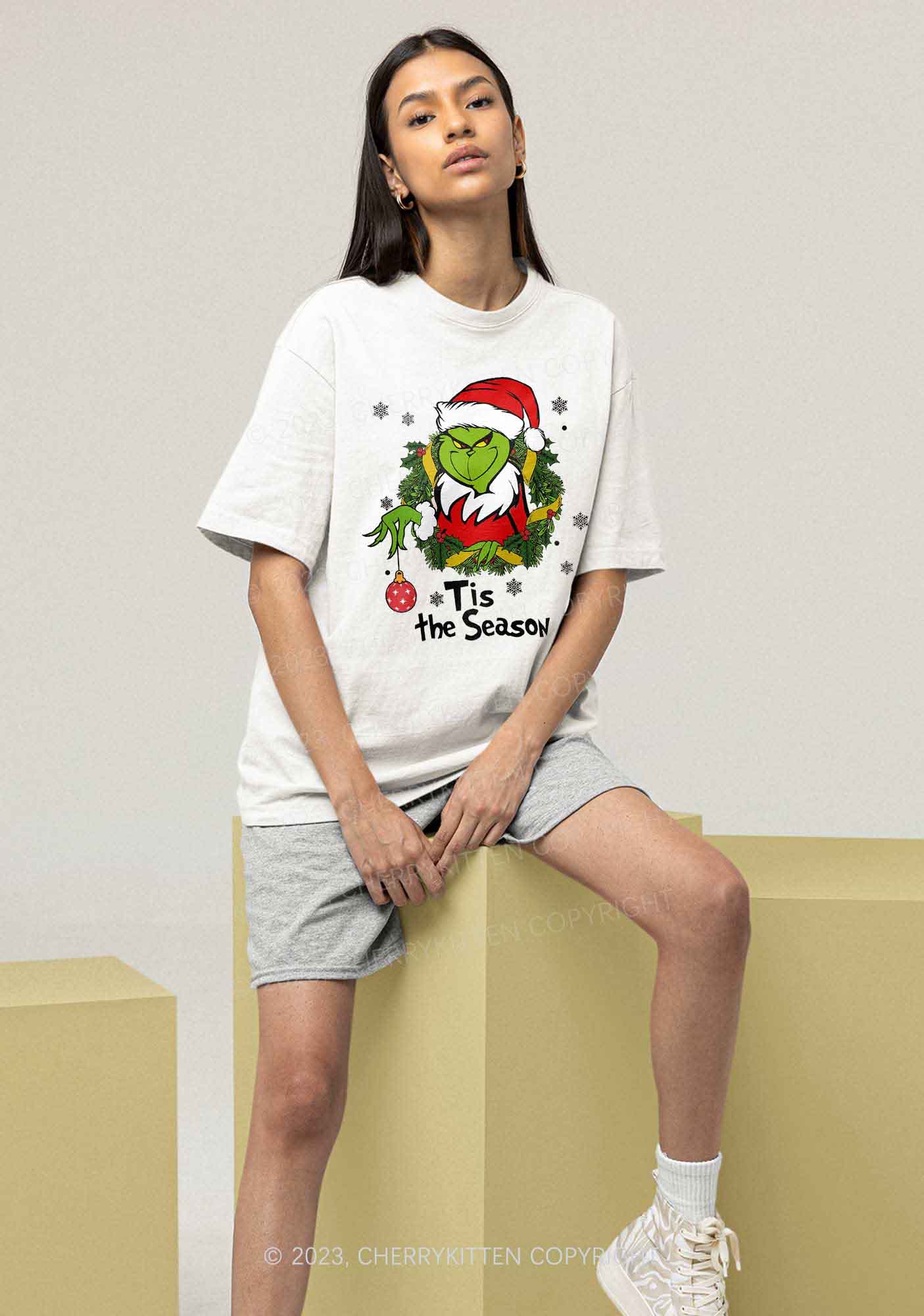 Christmas Tis the Season Two Sides Y2K Chunky Shirt Cherrykitten