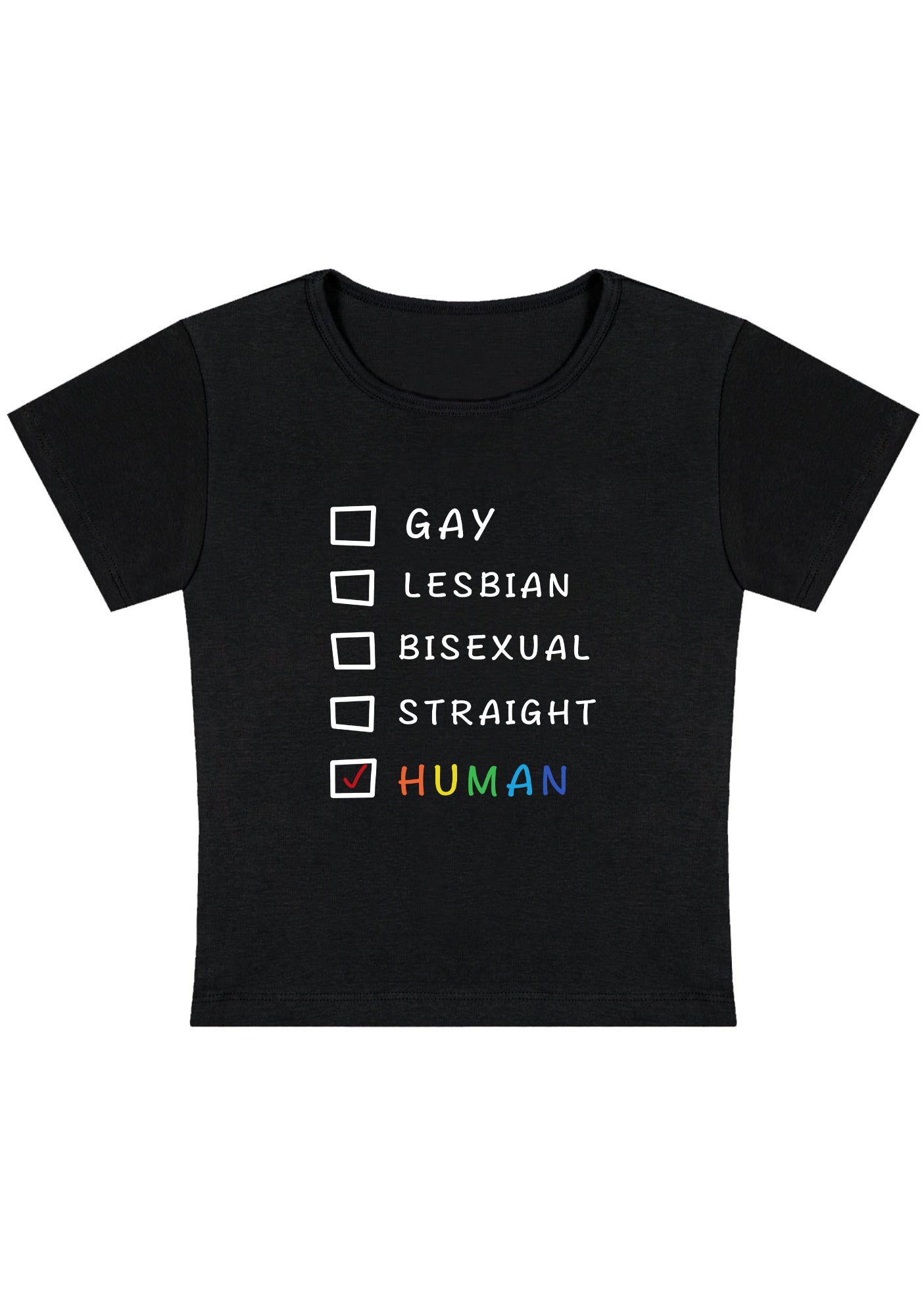 Curvy Gay Lesbian Bisexual Straight Human Baby Tee