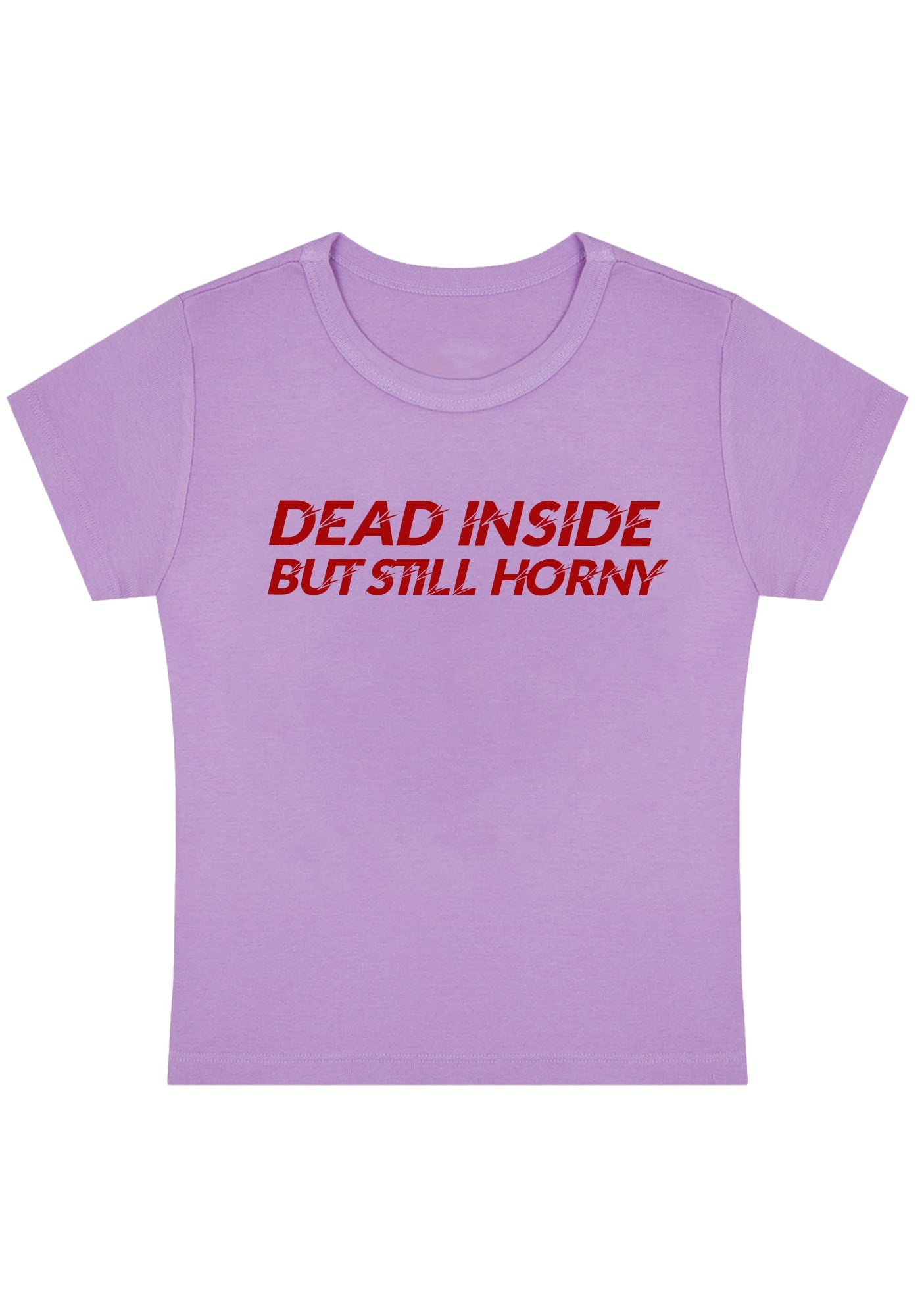 Dead Inside But Still Thirsty Y2K Baby Tee