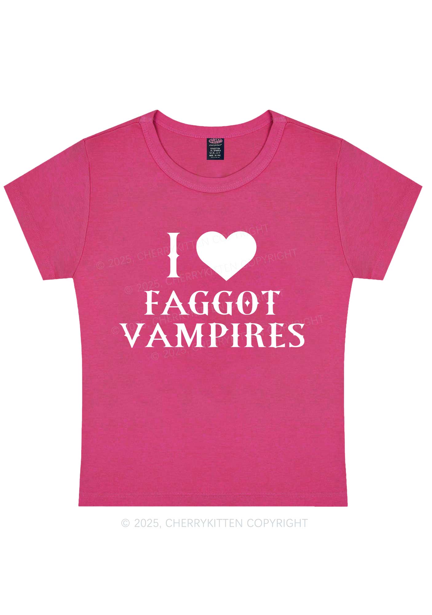 I Love Faggot Vampires Pride Y2K Baby Tee Cherrykitten