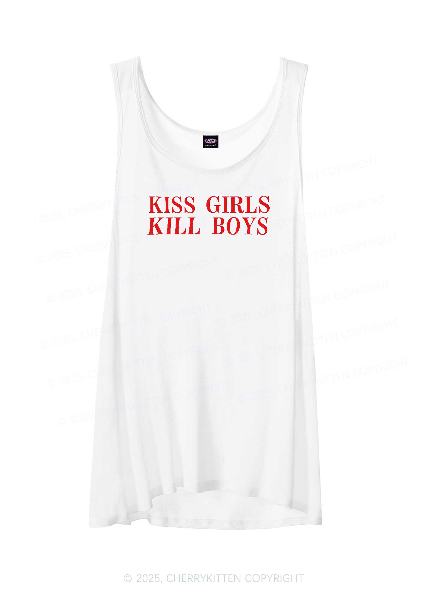 Kiss Girls Pride Y2K Sheer Boyfriend Tank Cherrykitten