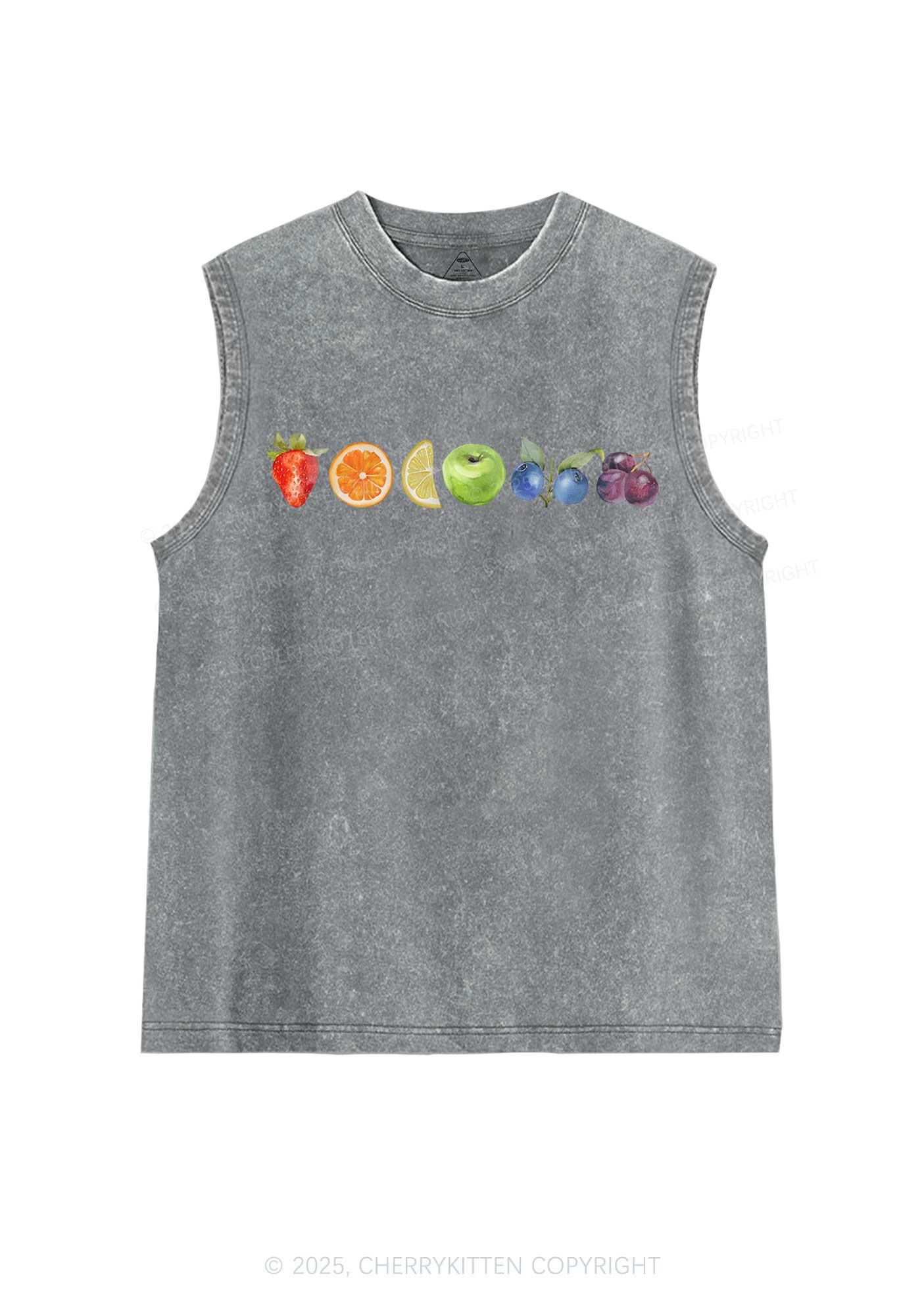 Six Fruity Pride Y2K Washed Muscle Tank Cherrykitten