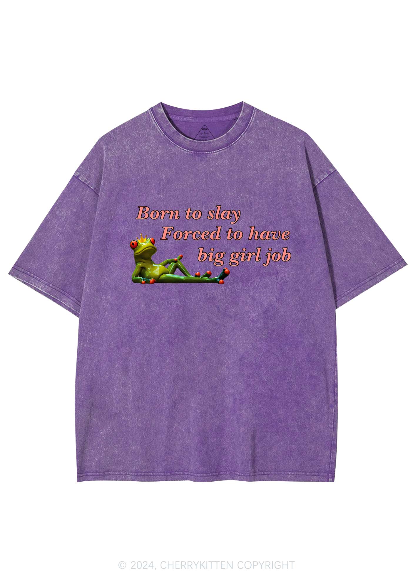 Forced To Have Big Girl Job Y2K Washed Tee Cherrykitten