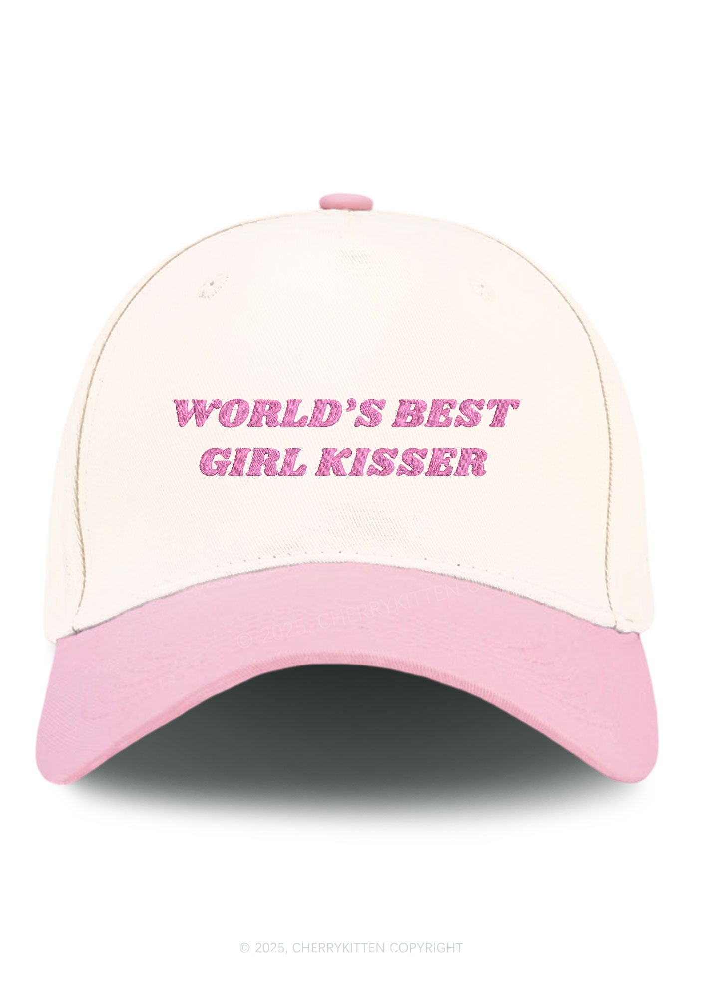 Embroidered Best Girl Kisser Pride Y2K Color Block Baseball Cap Cherrykitten