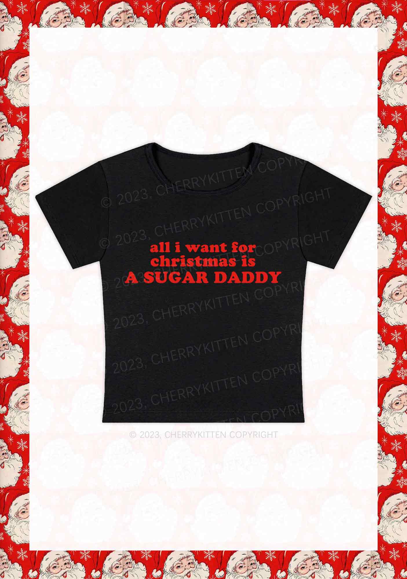 Custom All I Want For Christmas Is Y2K Baby Tee Cherrykitten