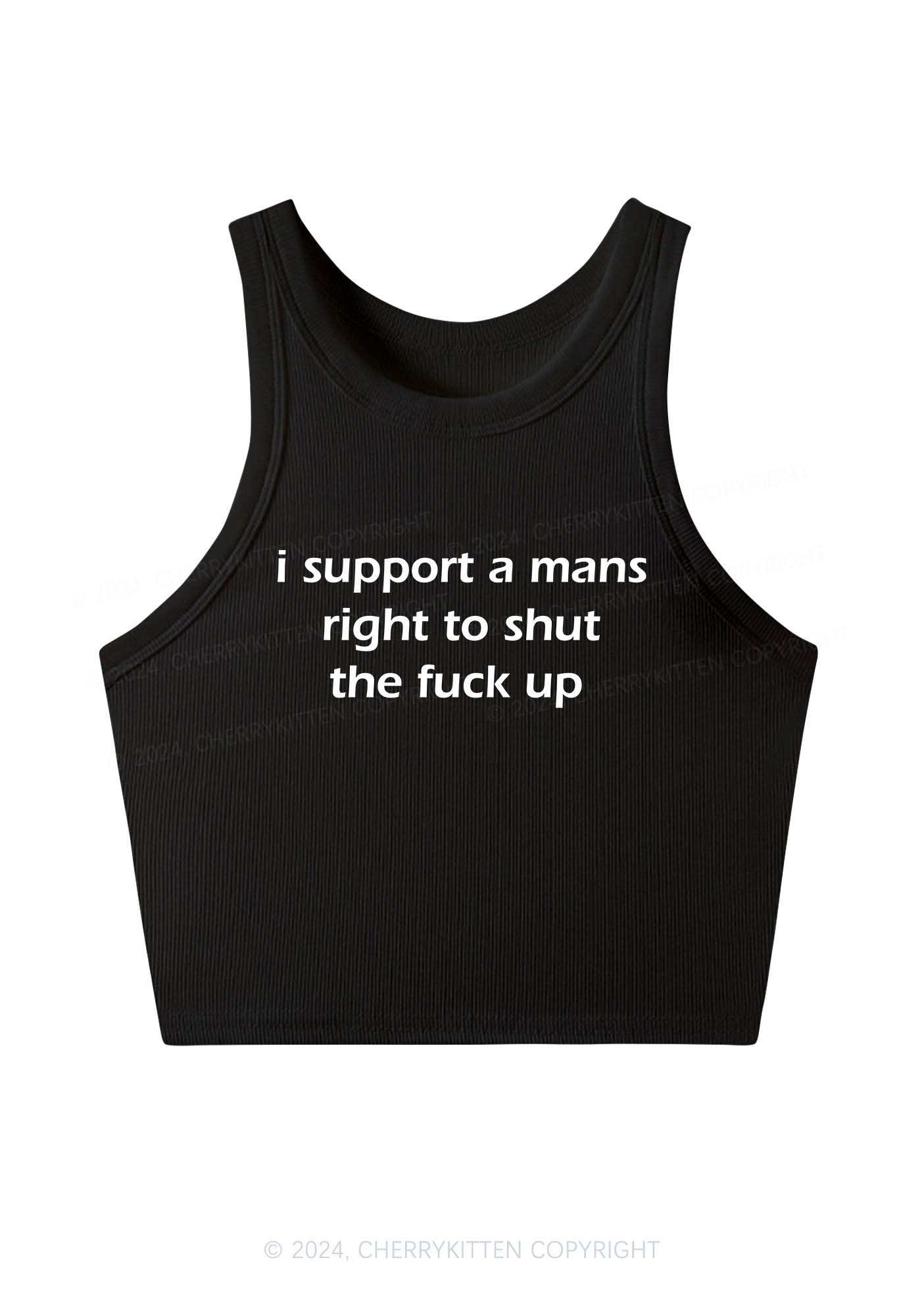 I Support A Mans Right Y2K Crop Tank Top Cherrykitten