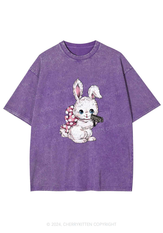 Bunny Shooting Y2K Washed Tee Cherrykitten