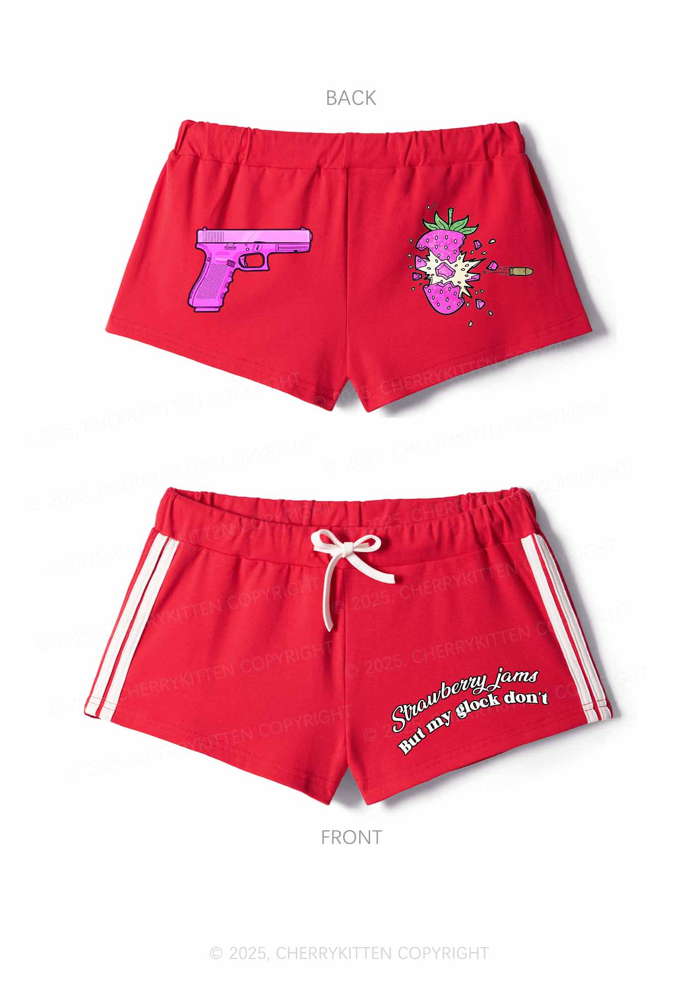 Strawberry Jams Y2K Drawstring Mini Shorts Cherrykitten