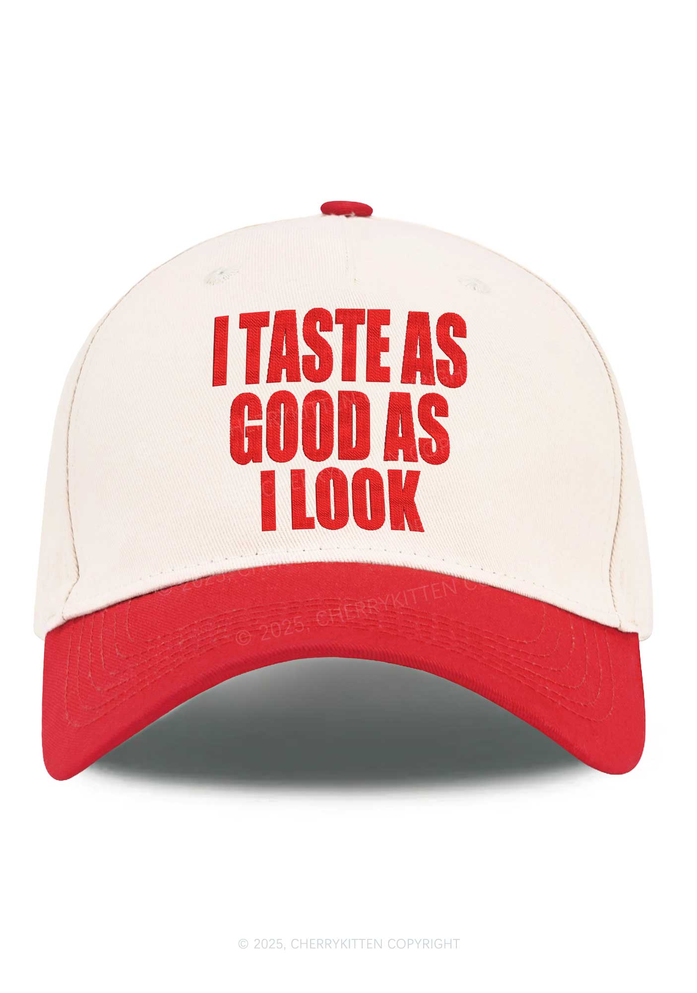 Embroidered Taste Good Y2K Color Block Baseball Cap Cherrykitten