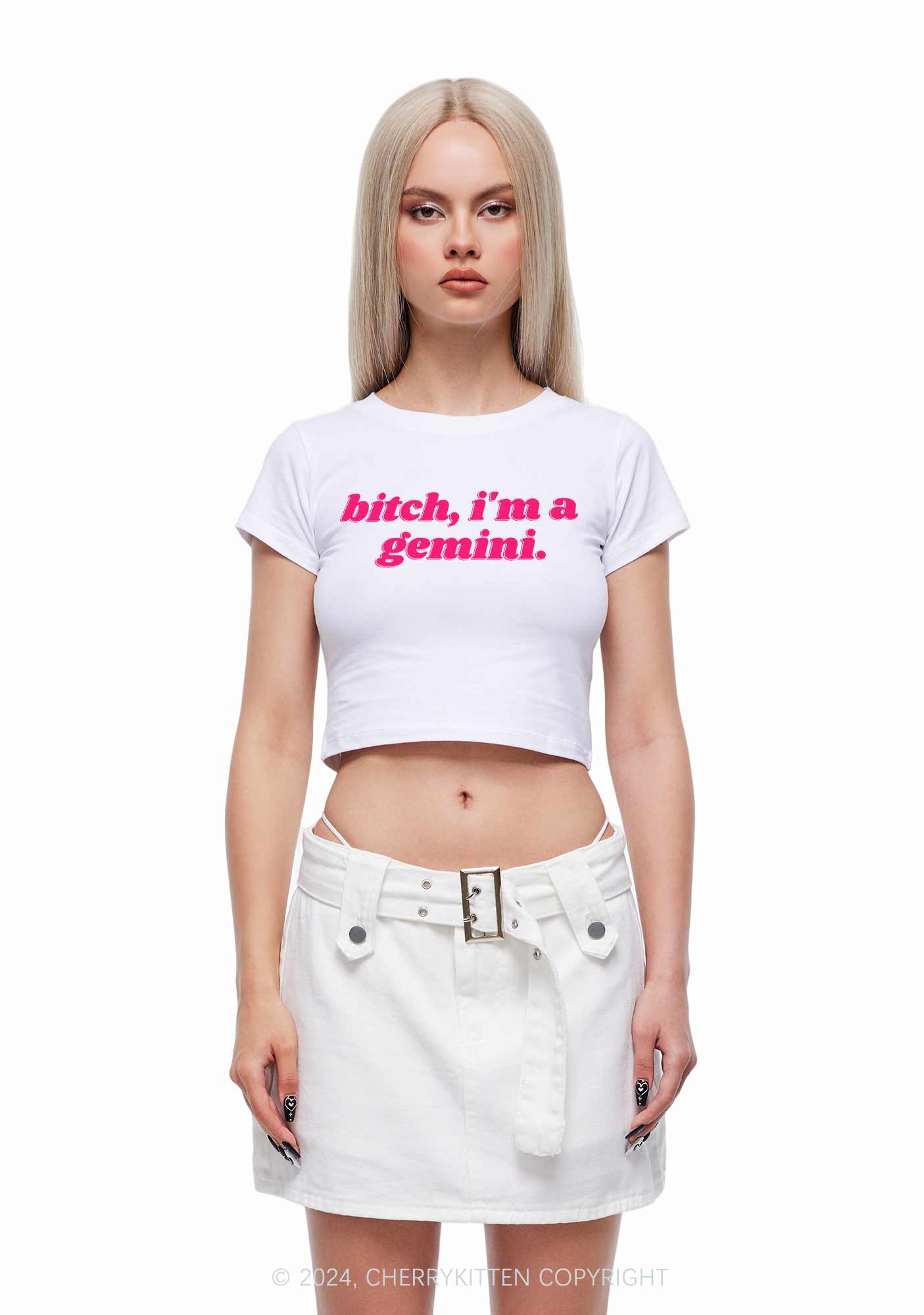 Bxtch I'm A Custom Zodiac Y2K Baby Tee