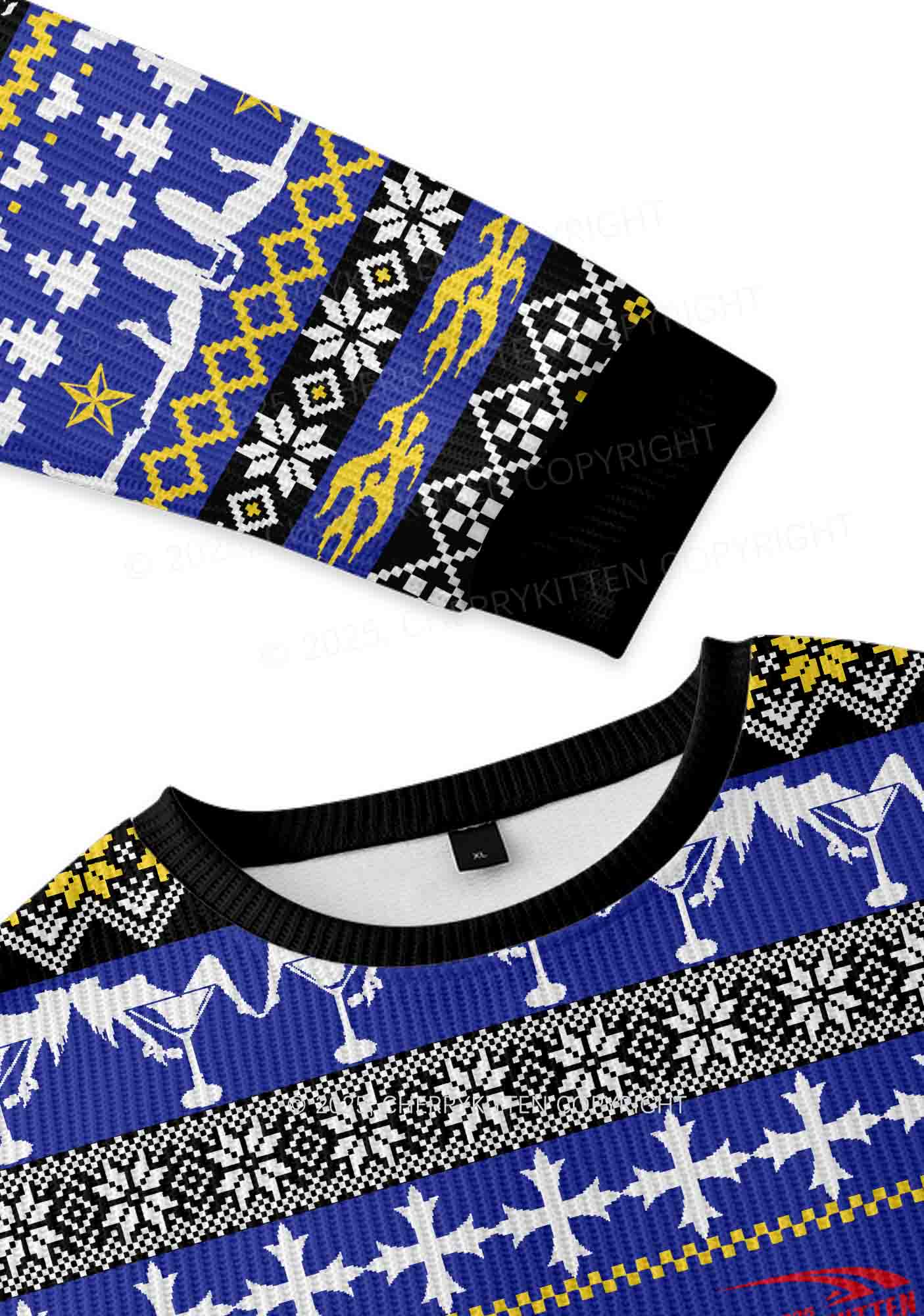 Choke Me Y2K Christmas Knit Sweatshirt Cherrykitten