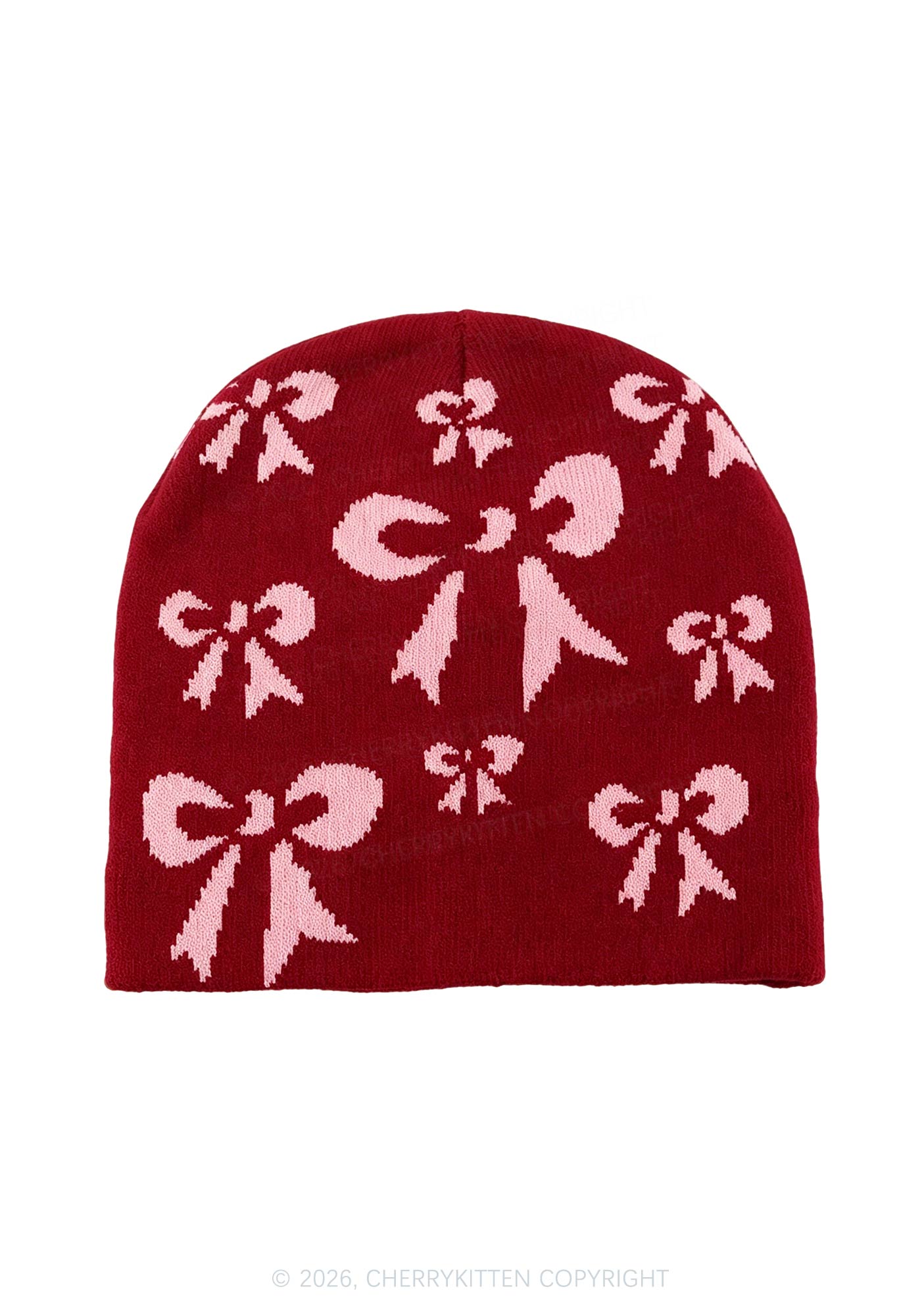 Retro Bow Y2K Knitted Hat Cherrykitten