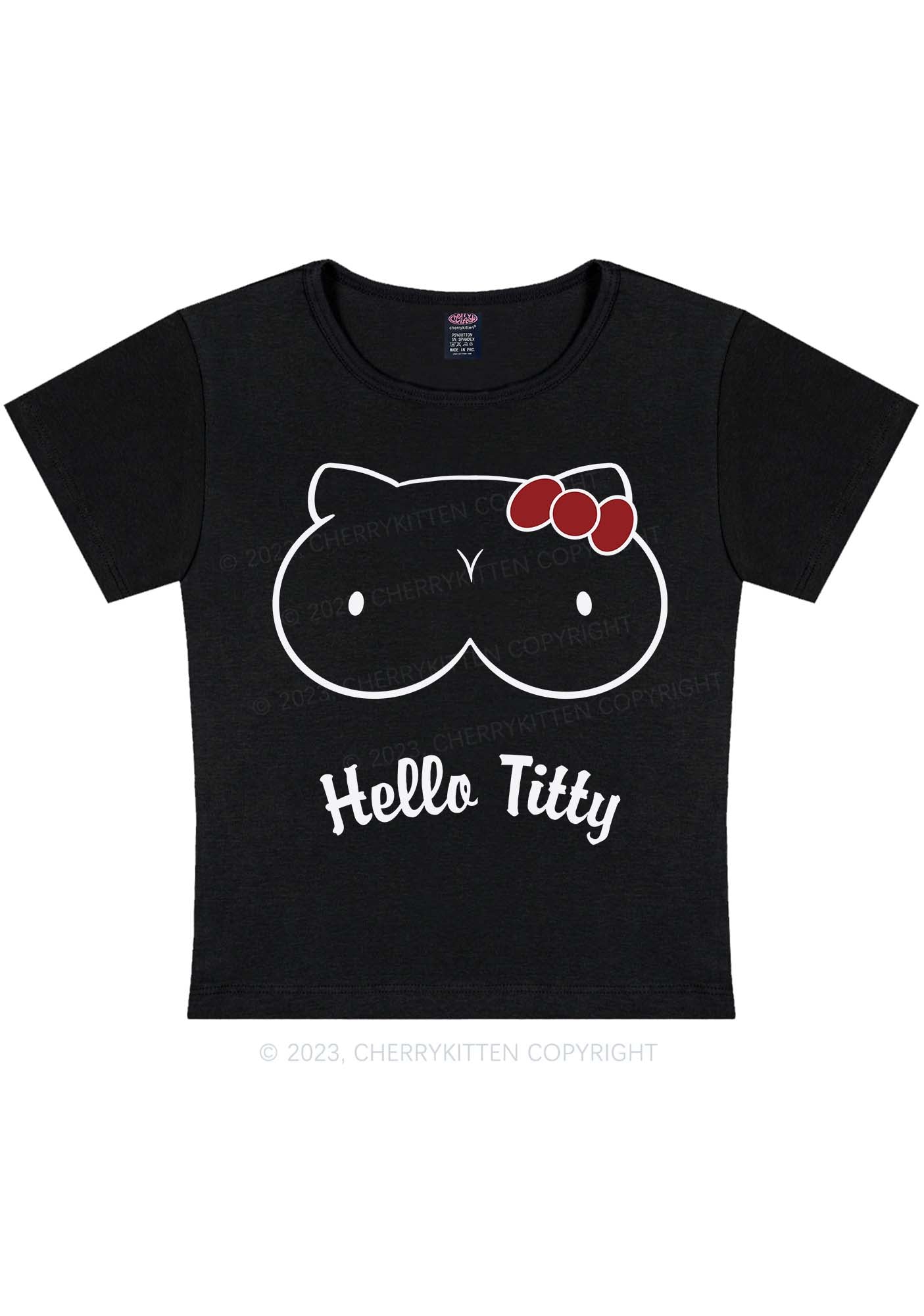 Curvy Hello Txtty Y2K Baby Tee Cherrykitten