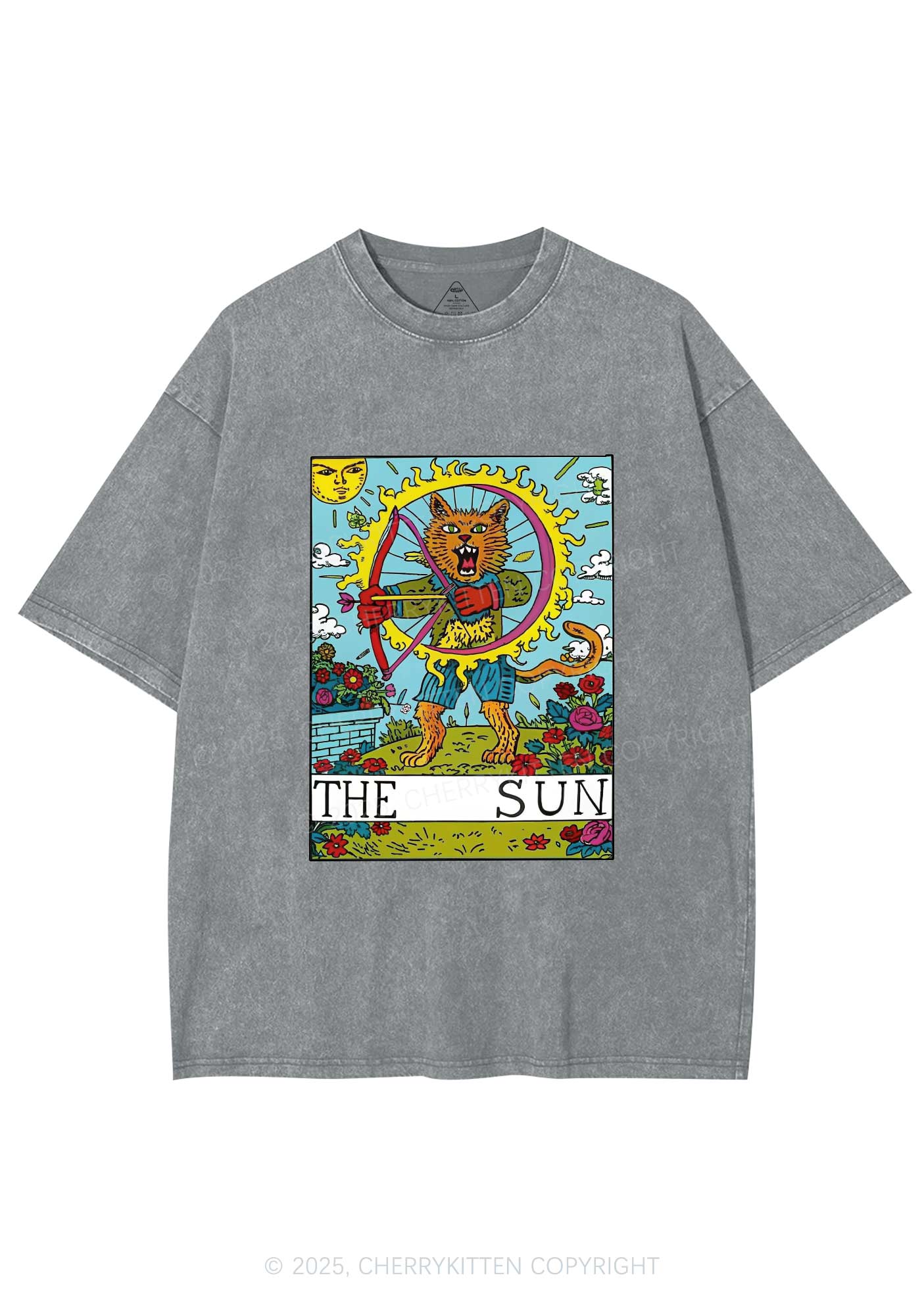 The Sun Cat Y2K Washed Tee Cherrykitten