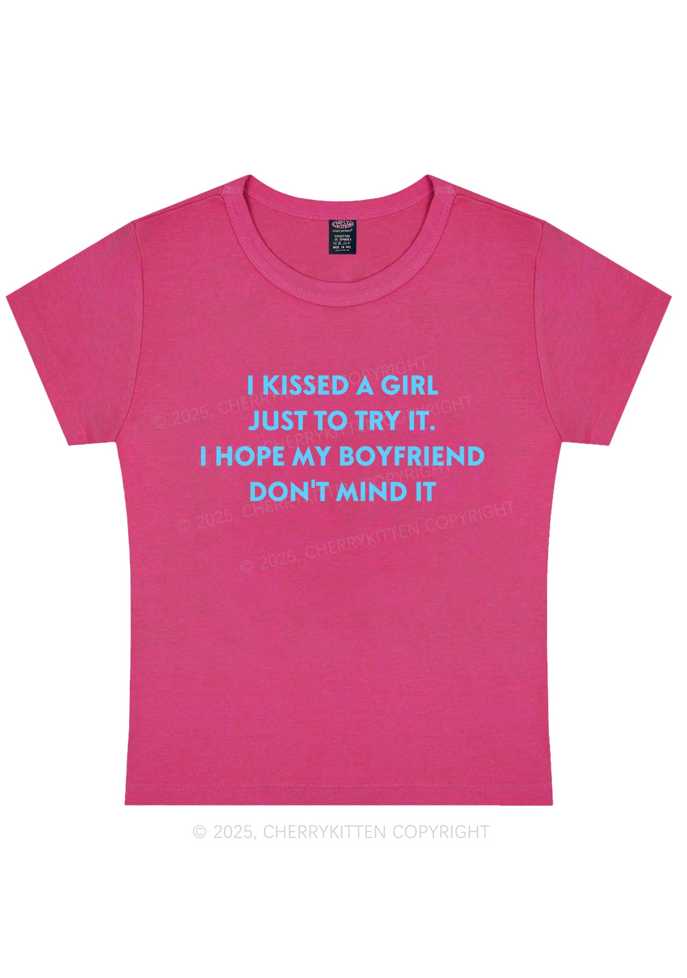 I Just Kissed A Girl Pride Y2K Baby Tee Cherrykitten