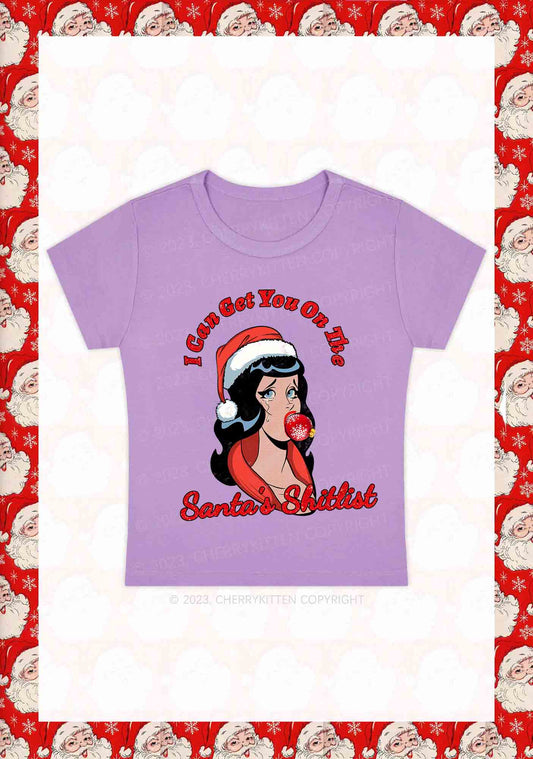 I Can Get You On The Santa's List Christmas Y2K Baby Tee Cherrykitten