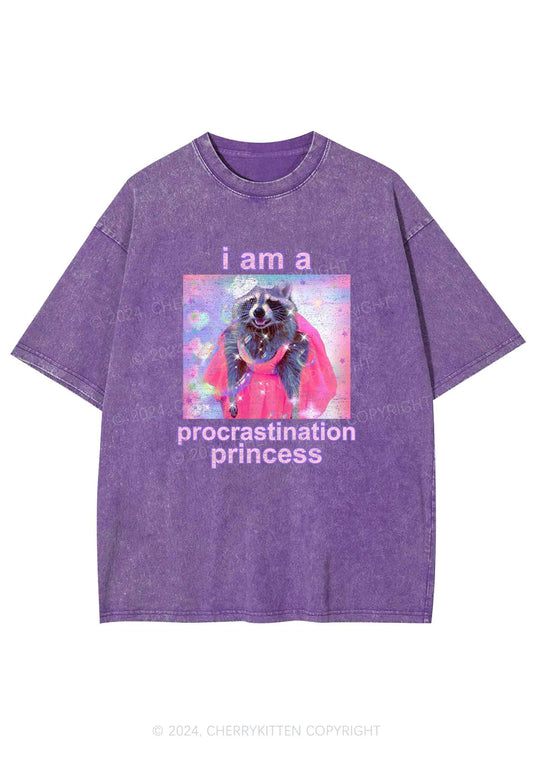 Procrastination Princess Y2K Washed Tee Cherrykitten
