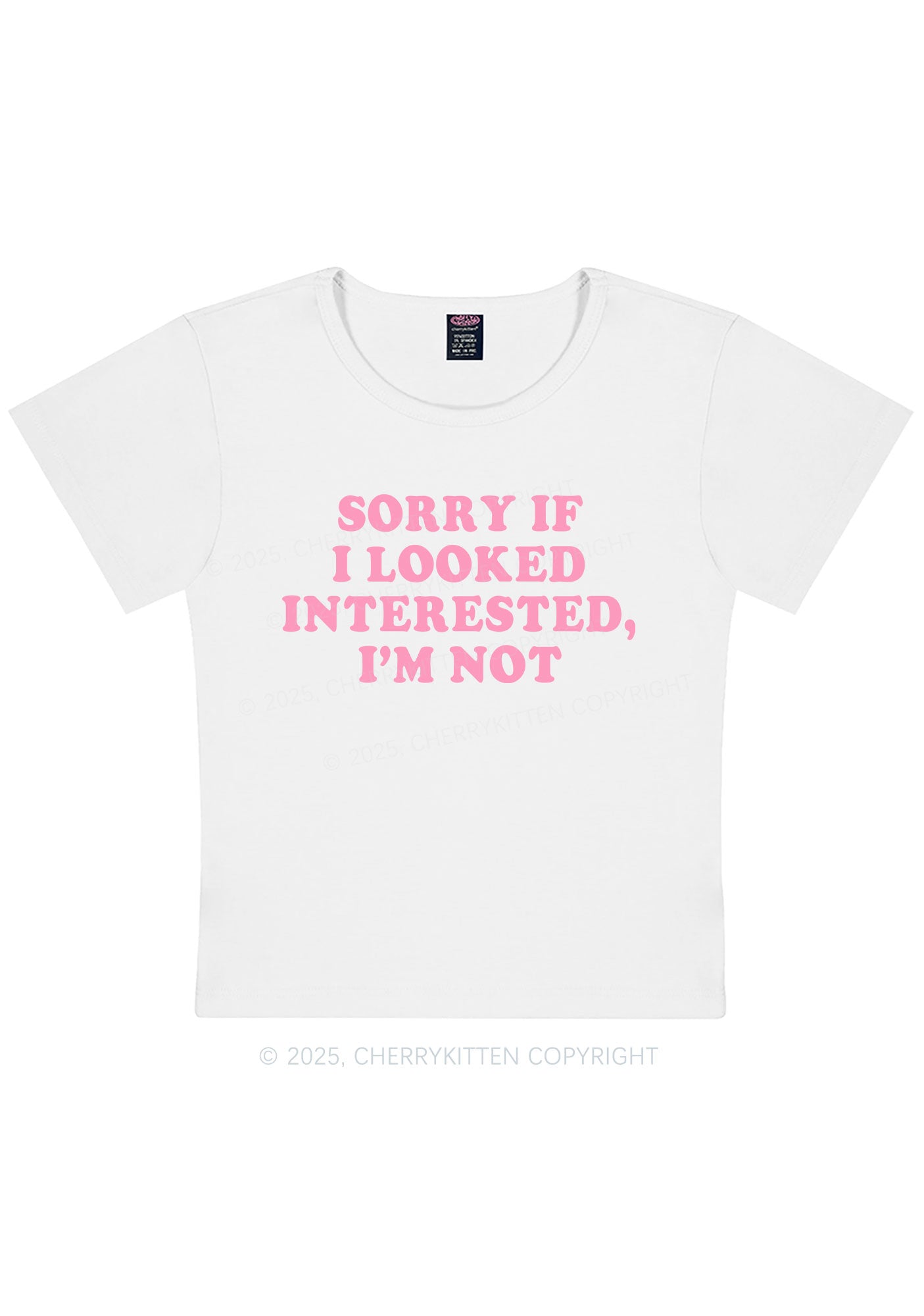 Curvy Sorry If I Looked Y2K Baby Tee Cherrykitten