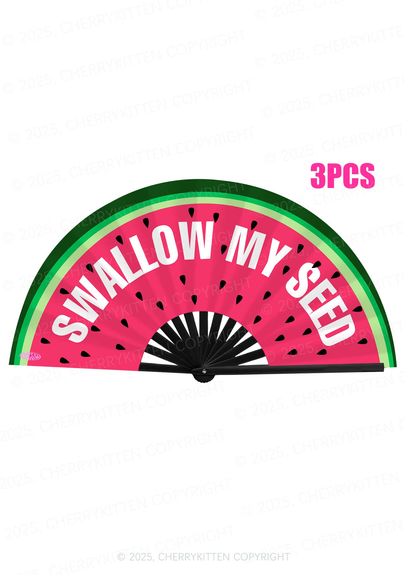 Swallow My Seed Y2K Rave Hand Fan Cherrykitten