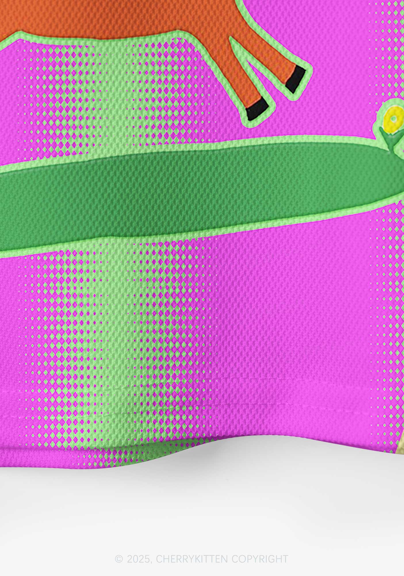 Custom Bright Pink Pony Y2K Crop Sport Jersey Shirts Cherrykitten