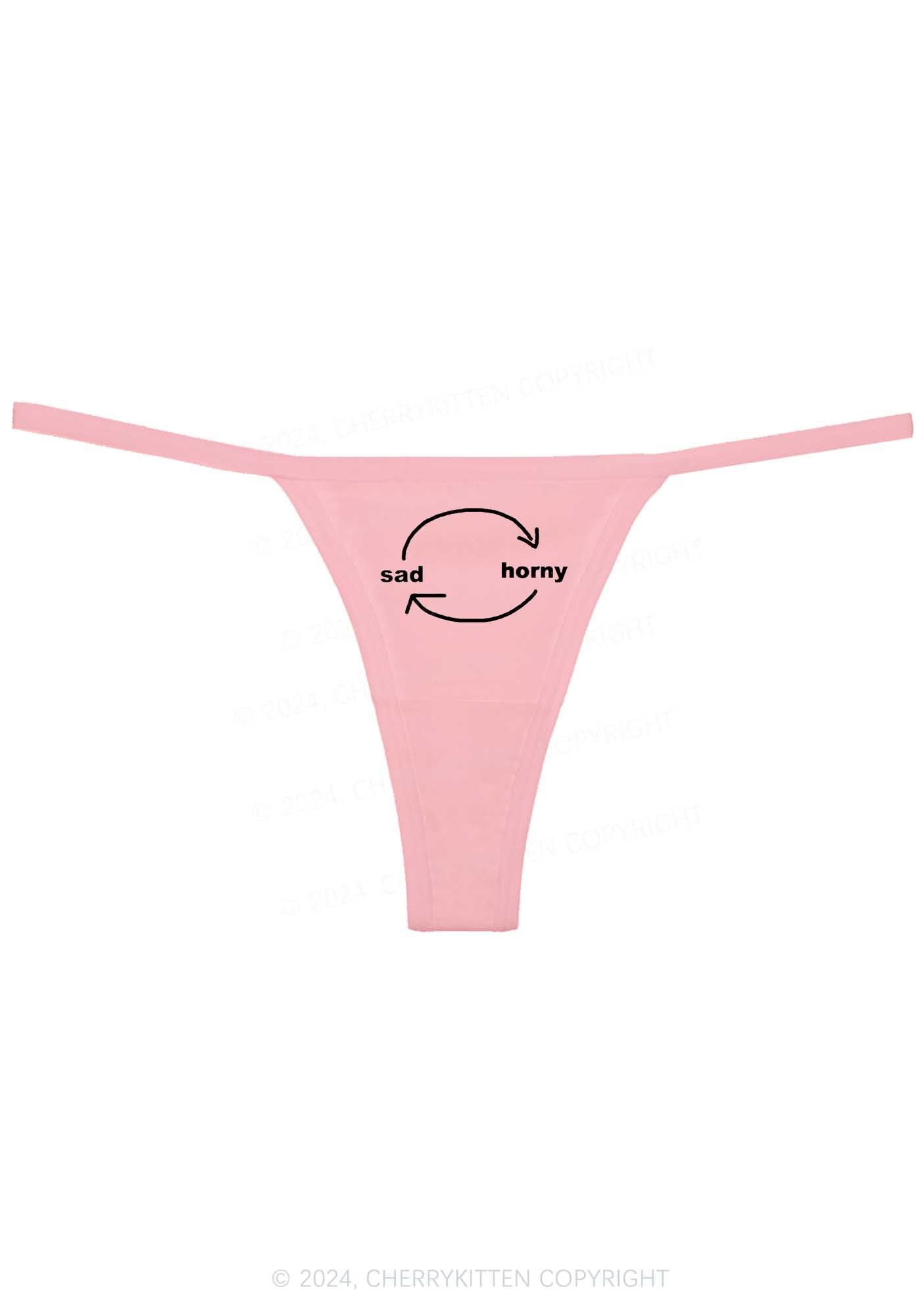 Sad Circle Y2K Flat String Thong Cherrykitten