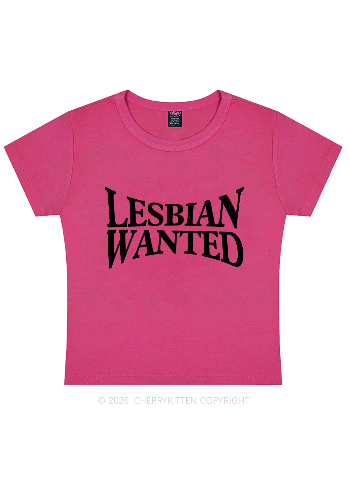 Lesbian Wanted Pride Y2K Baby Tee Cherrykitten