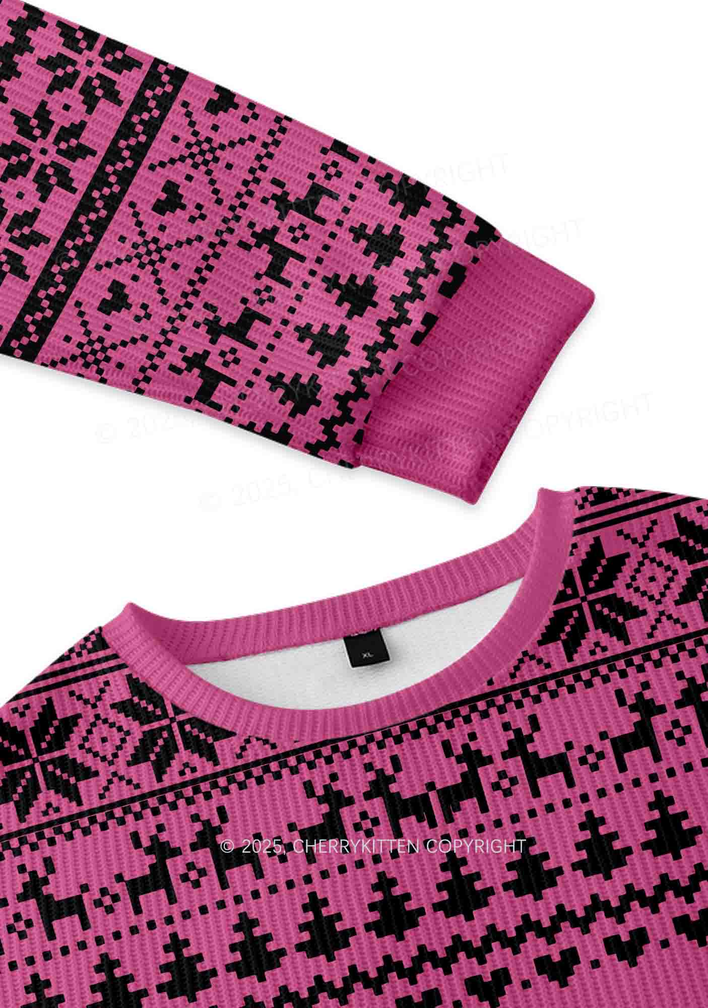 Cxxty Y2K Christmas Knit Sweatshirt Cherrykitten