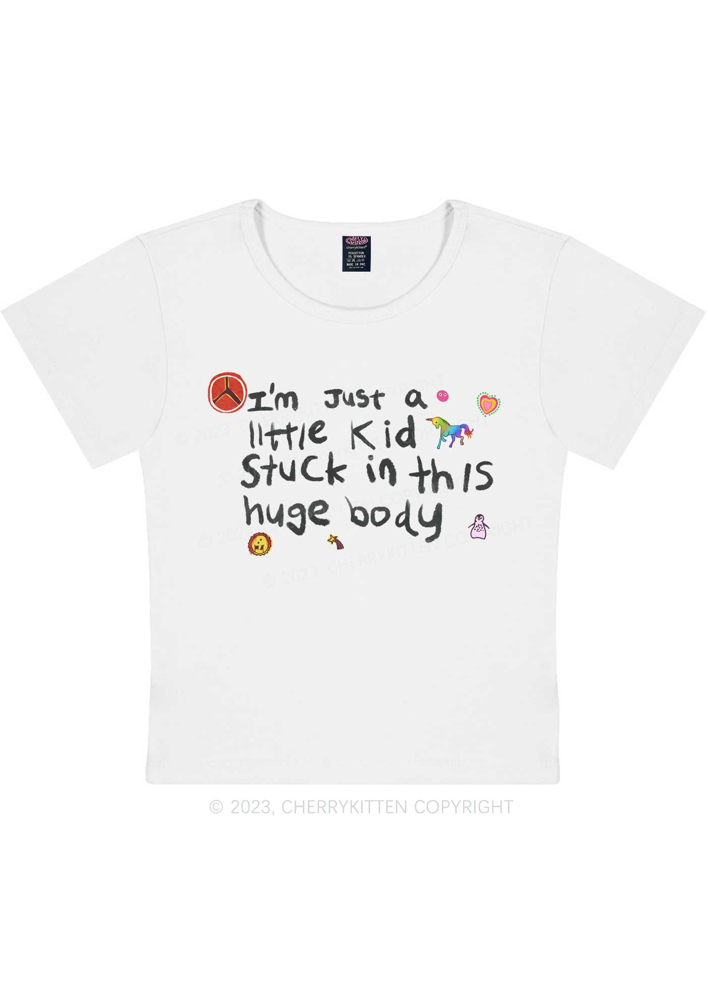 Stuck In Huge Body Y2K Baby Tee Cherrykitten