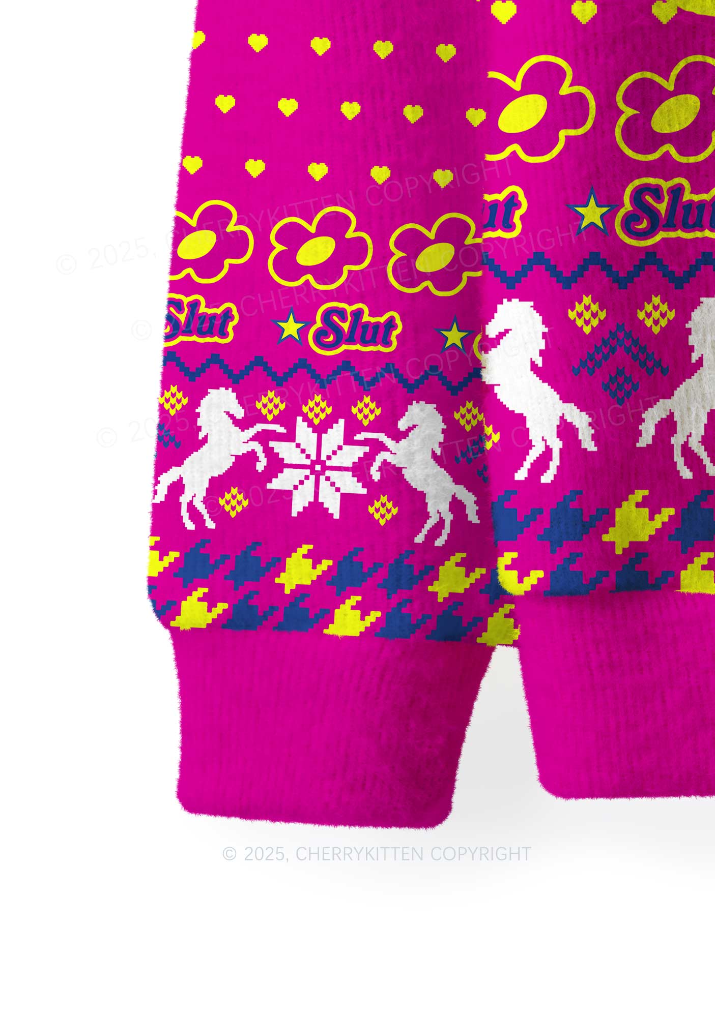 Totally Slxt Y2K Christmas Knit Sweatshirt Cherrykitten