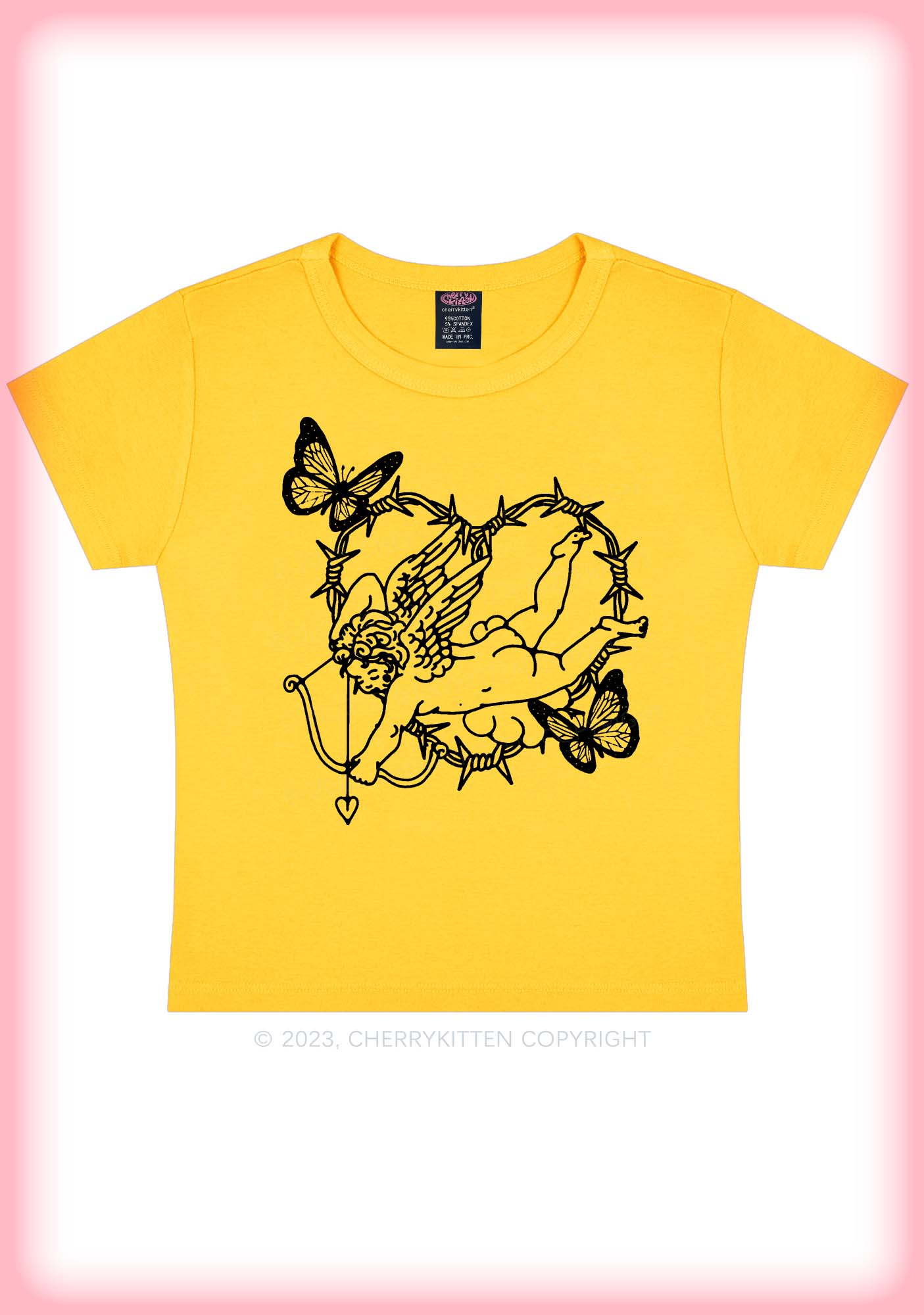 Butterfly Cupid Valentine's Day Y2K Baby Tee Cherrykitten