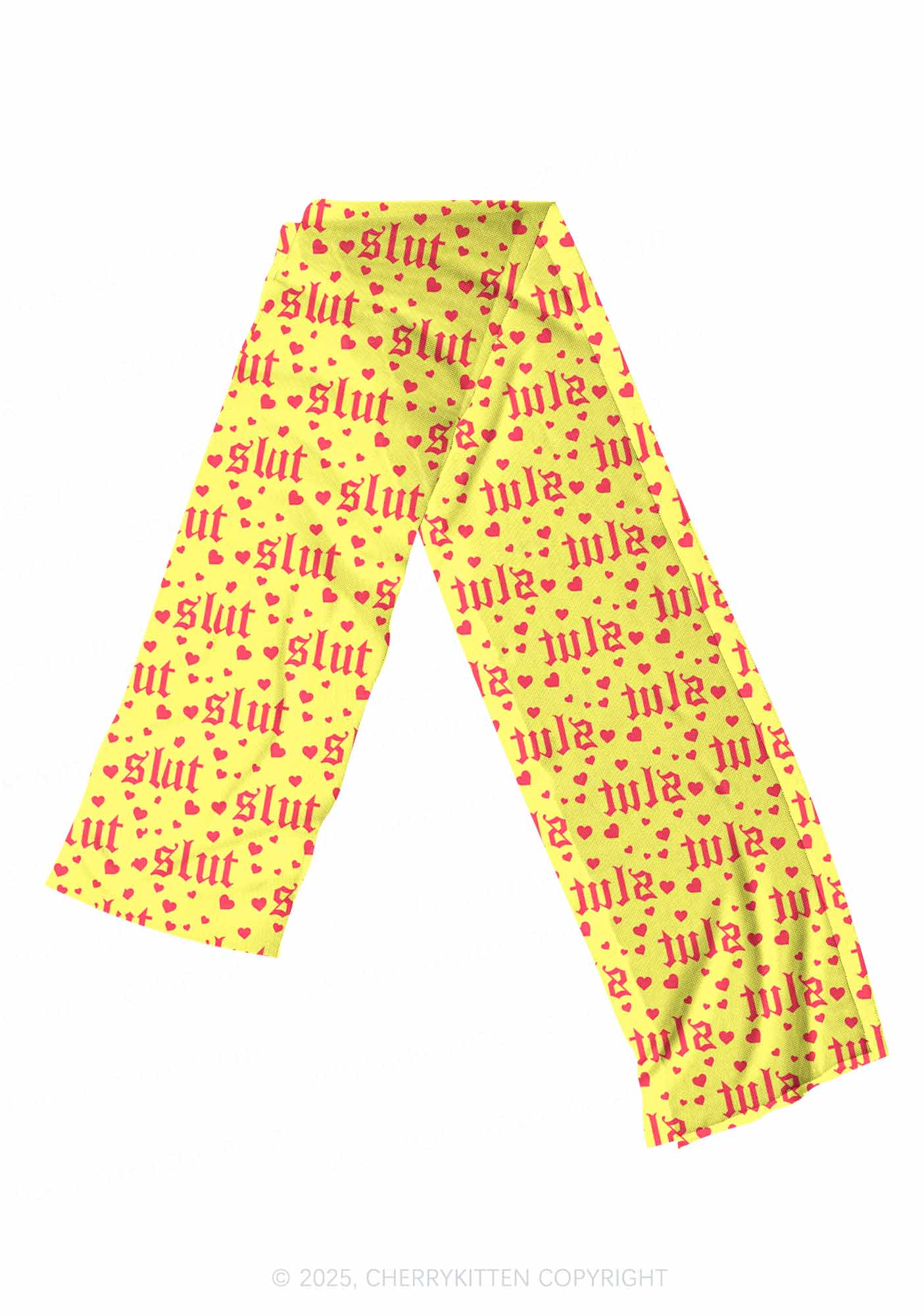 Yellow Slxt Y2K Mesh Slip Dress Cherrykitten